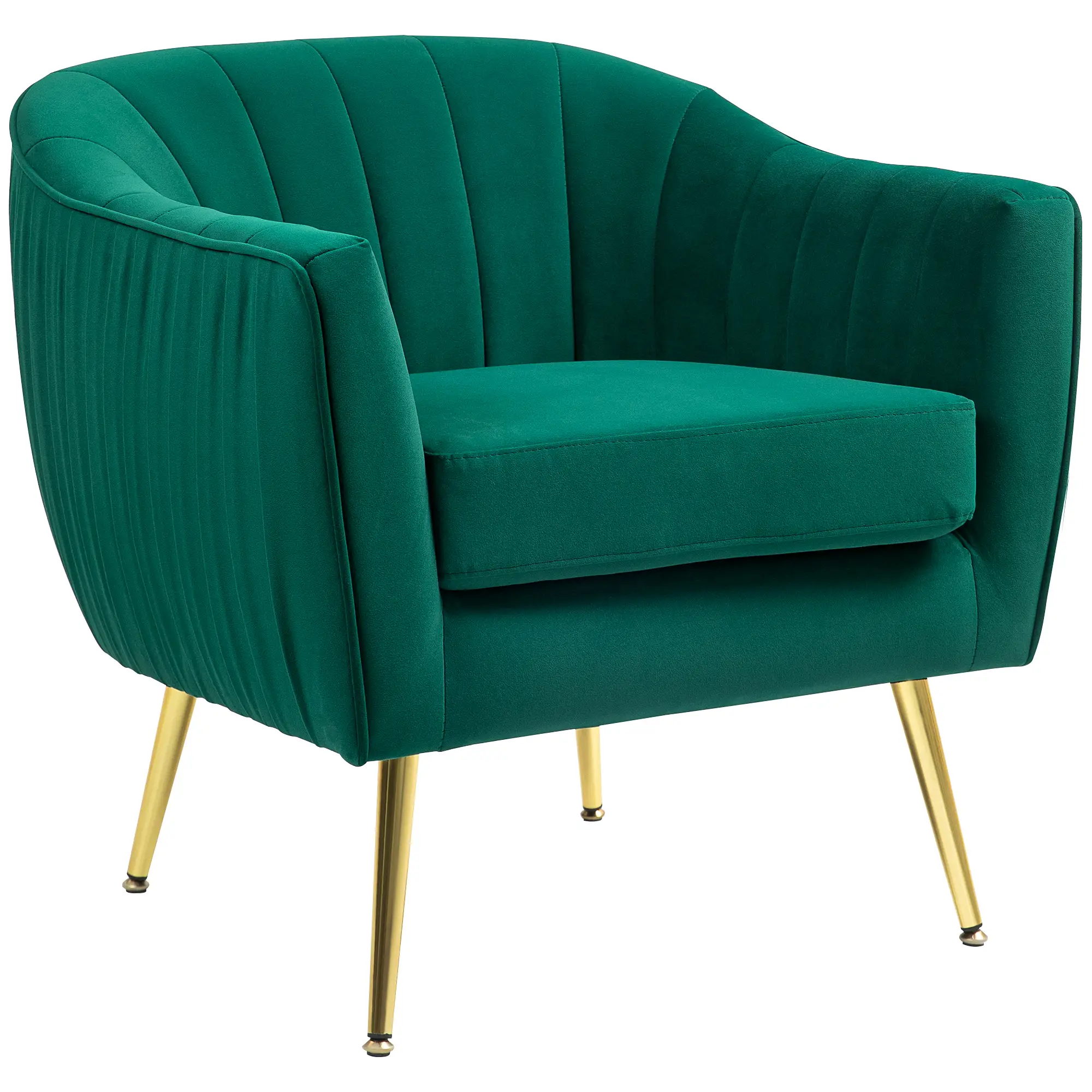 Velvet Armchair 71 x 72 x 73cm, Green - Green - 10