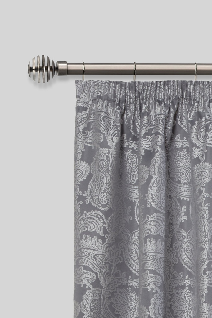 Geneva - Extendable Curtain Pole in Black Silk (With rings) - Image 2