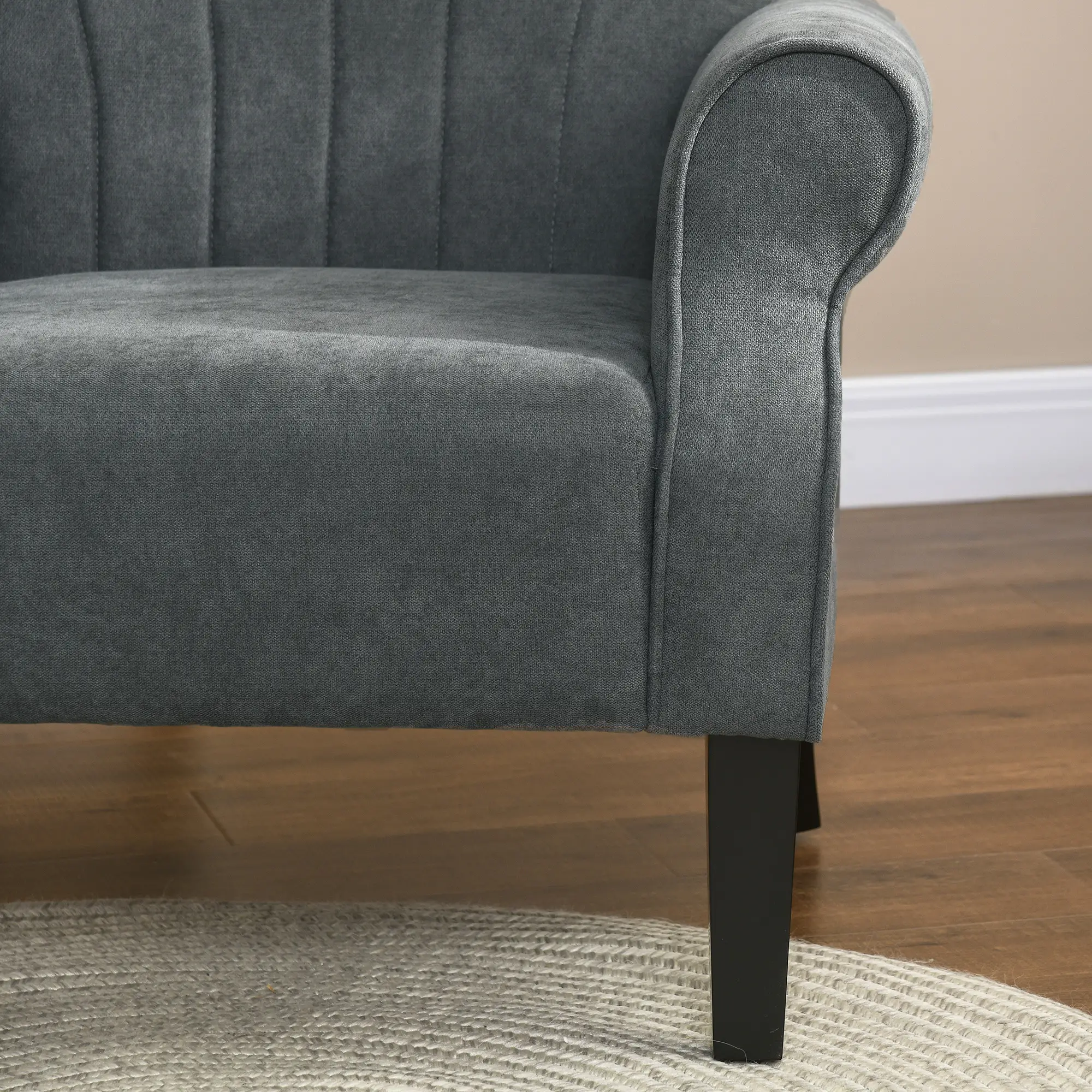 Linen Armchair 80 x 73 x 94cm - Grey - 8