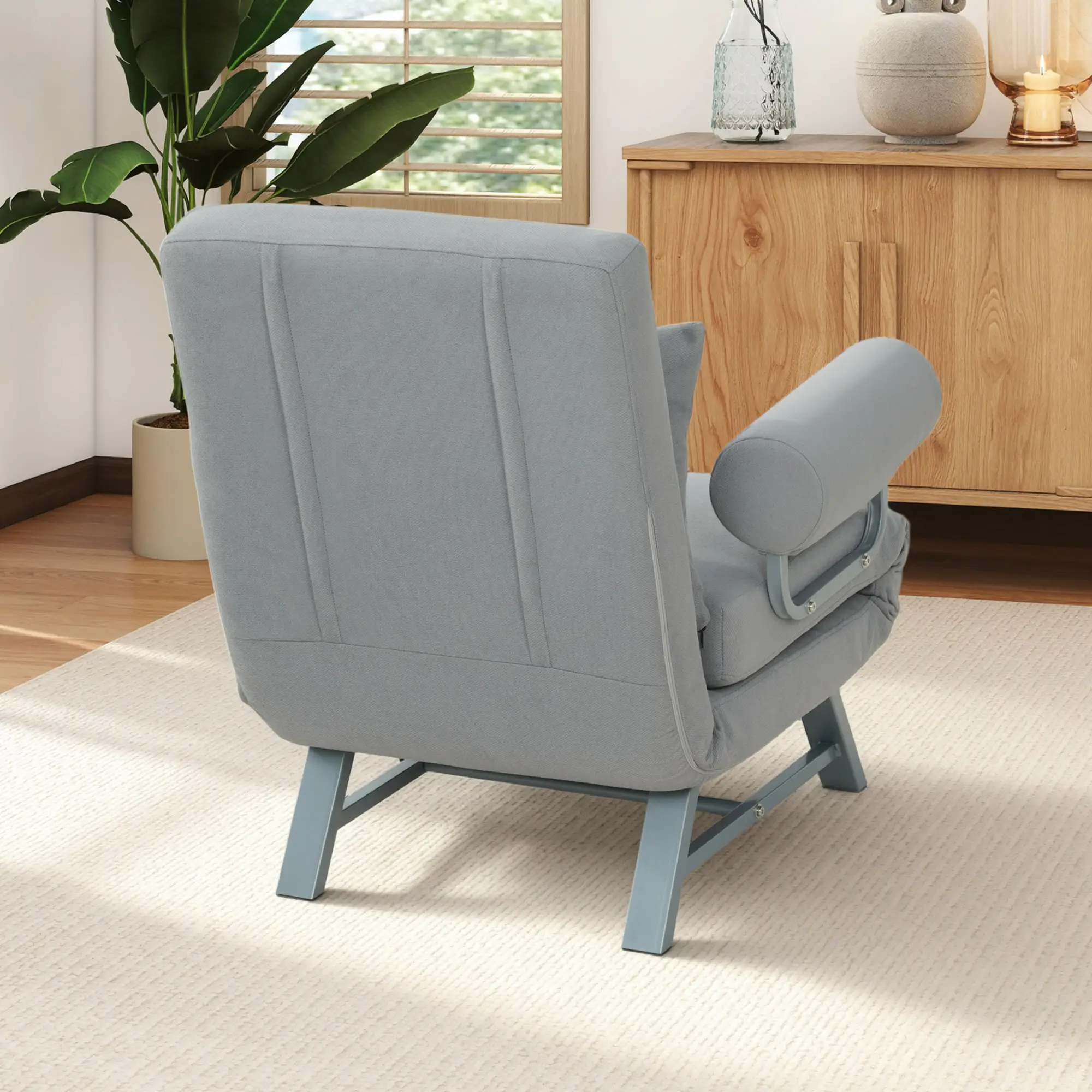 Linen Sofa Bed 73 x 78 x 81cm - Light Grey - 8