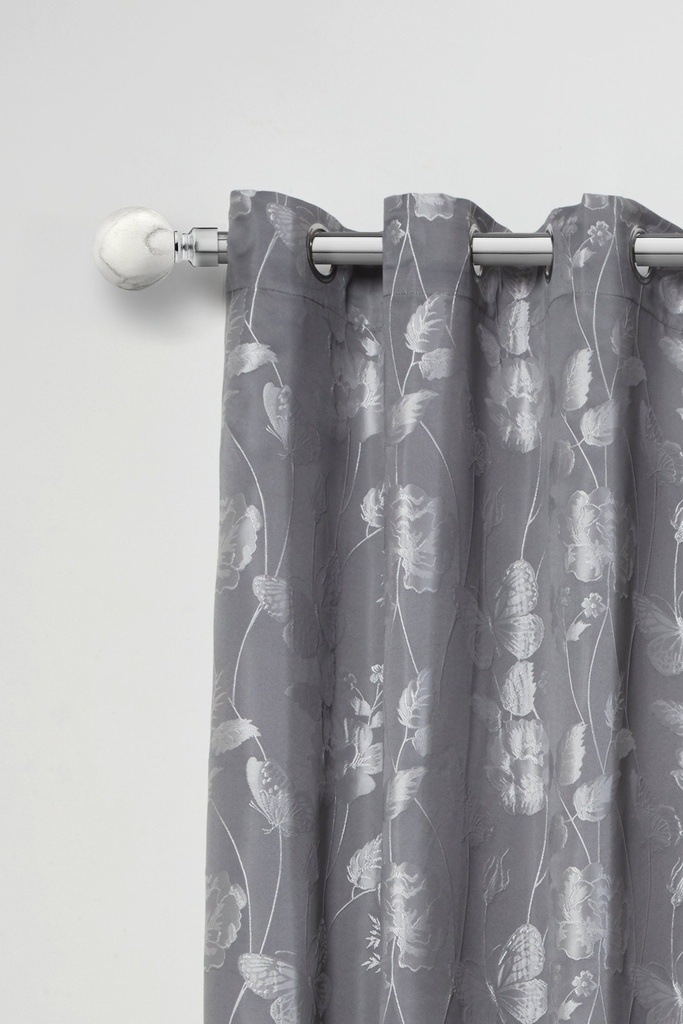 Mineral - Extendable Curtain Pole in Brushed Silver (With rings) - Image 3