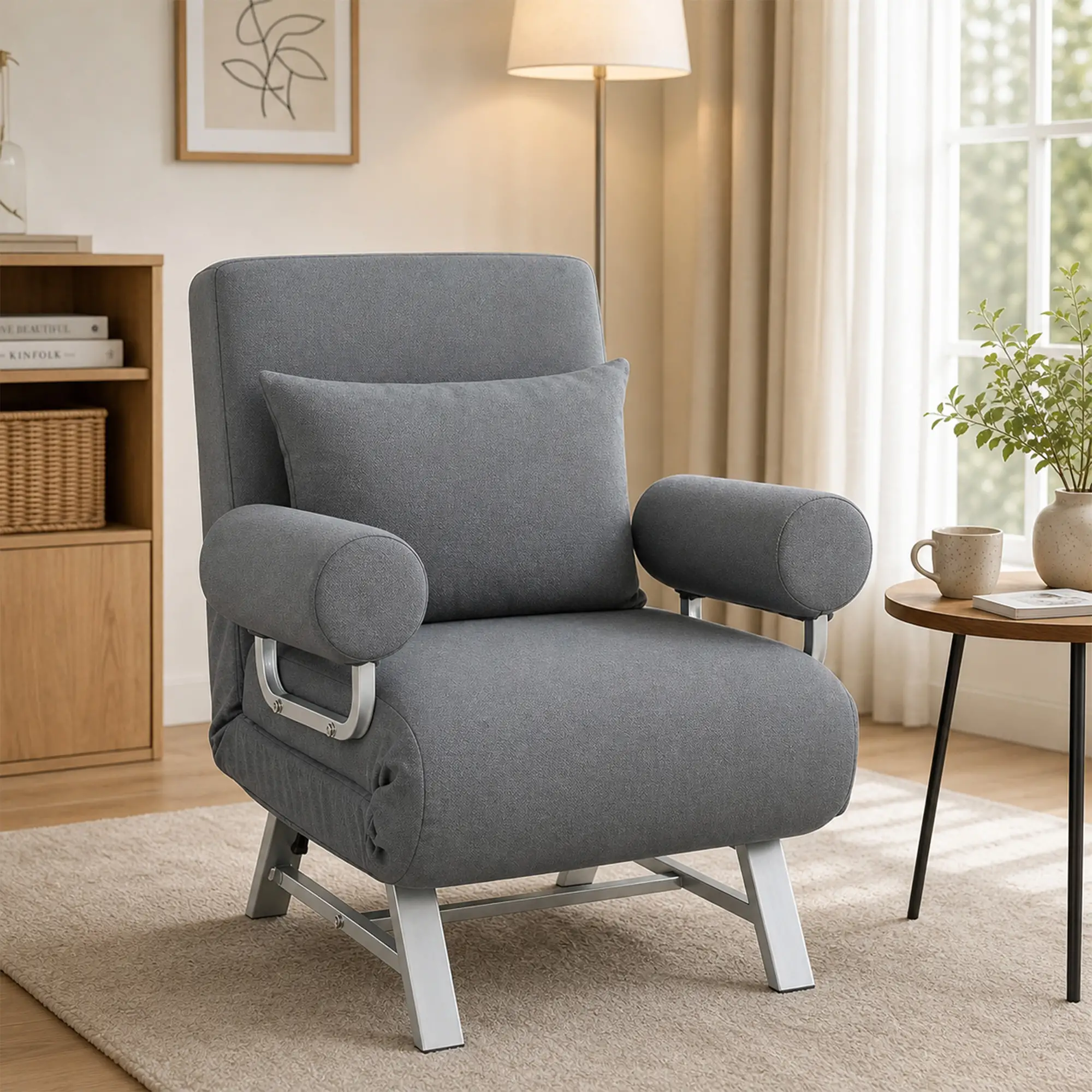 Linen Sofa Bed 73 x 78 x 81cm - Dark Grey - 7