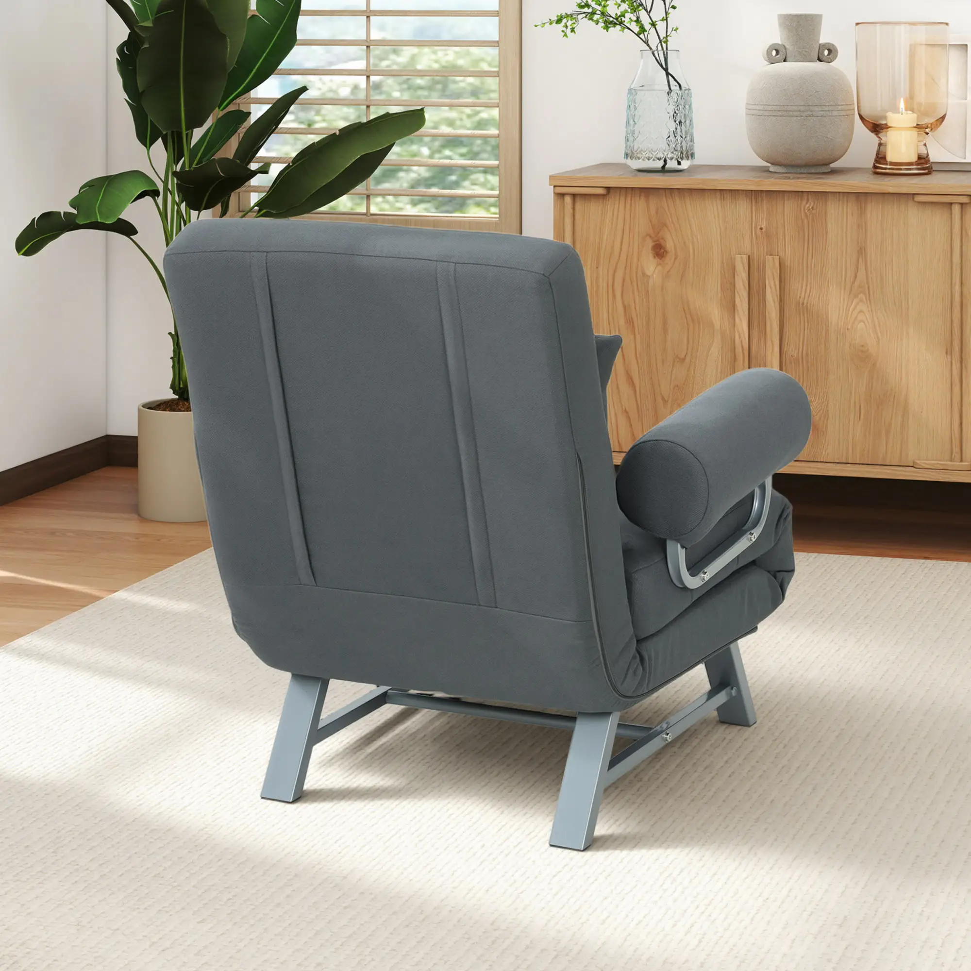 Linen Sofa Bed 73 x 78 x 81cm - Dark Grey - 8