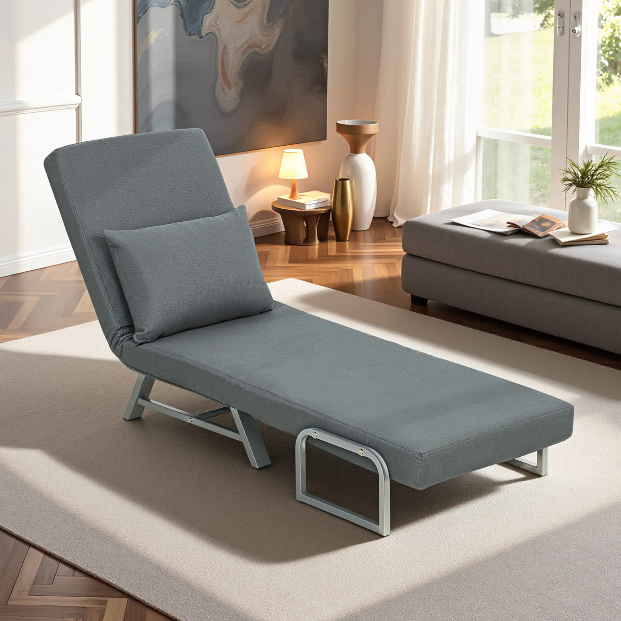 Linen Sofa Bed 73 x 78 x 81cm - Dark Grey - 13