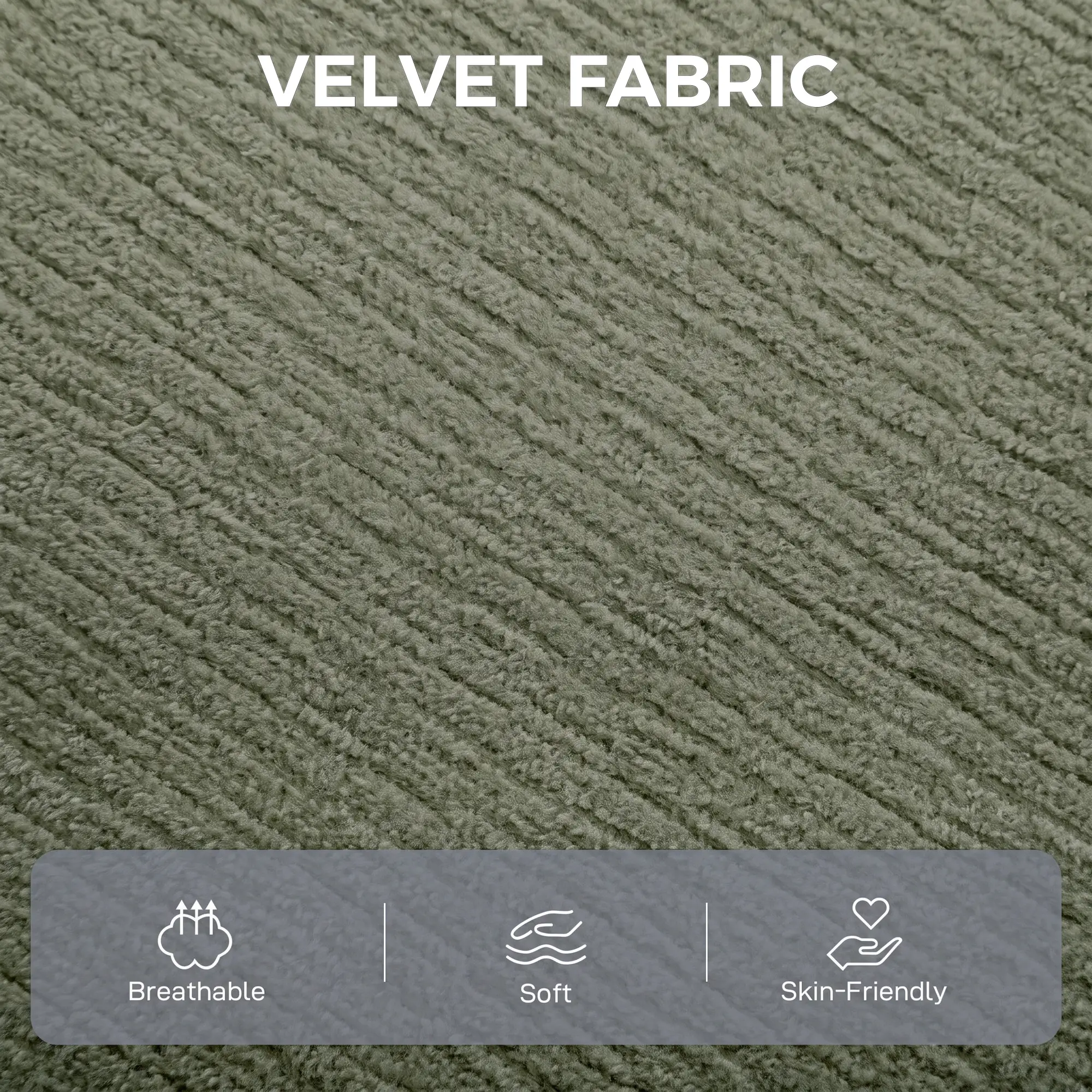 3 Seater Velvet Sofa 228 x 85 x 88cm - Dark Green, Black - 5