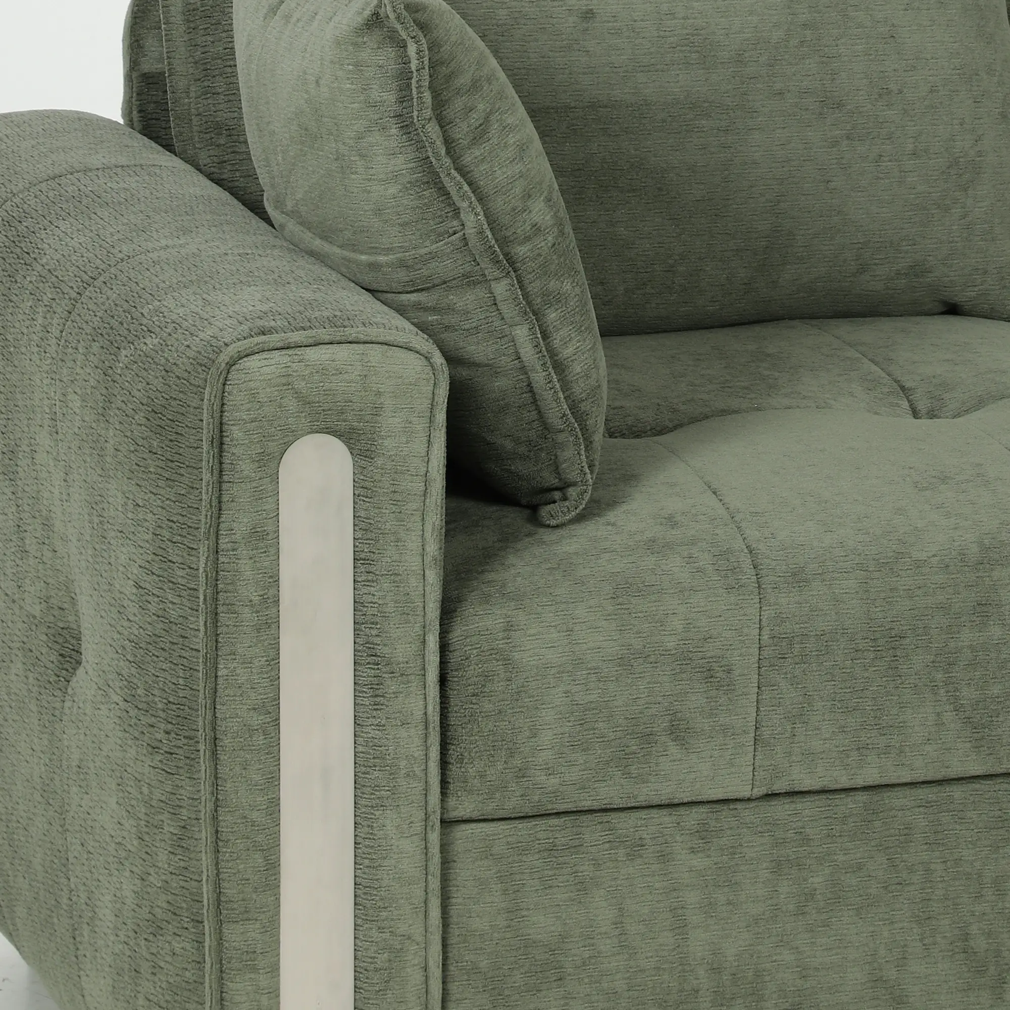 2 Seater Velvet Sofa 168 x 85 x 88cm - Dark Green, Black - 10