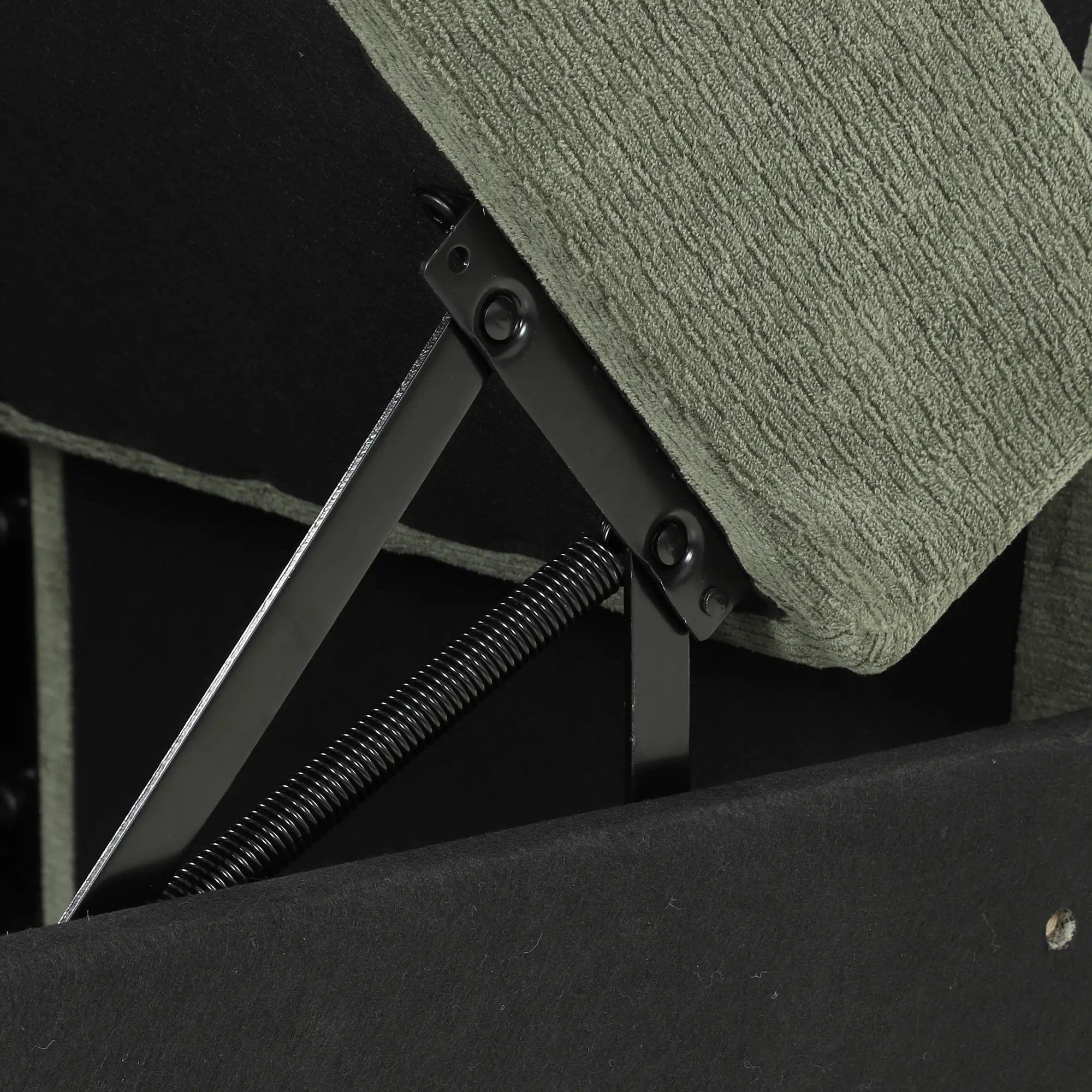 2 Seater Velvet Sofa 168 x 85 x 88cm - Dark Green, Black - 11