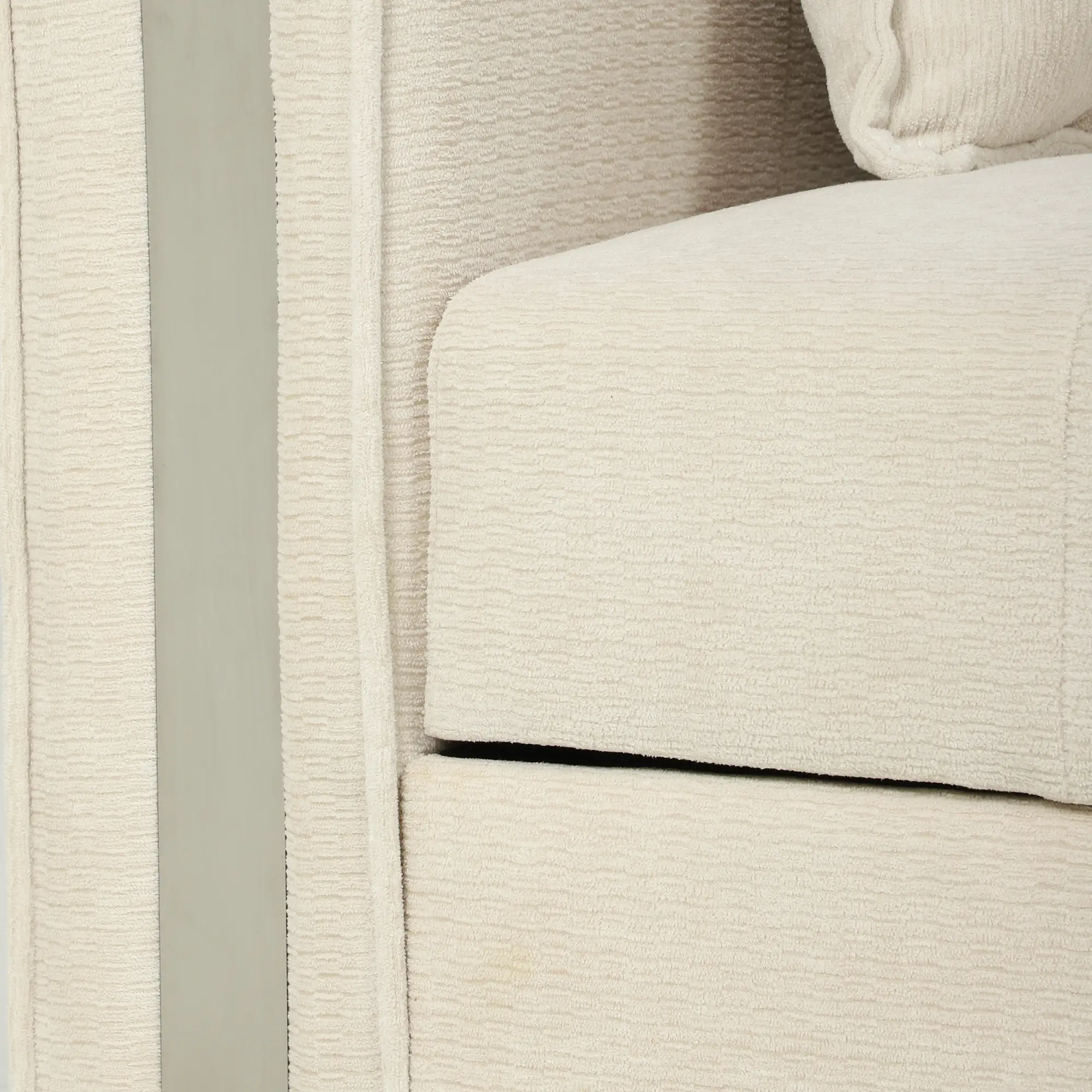 2 Seater Velvet Sofa 168 x 85 x 88cm - Beige, Black - 12