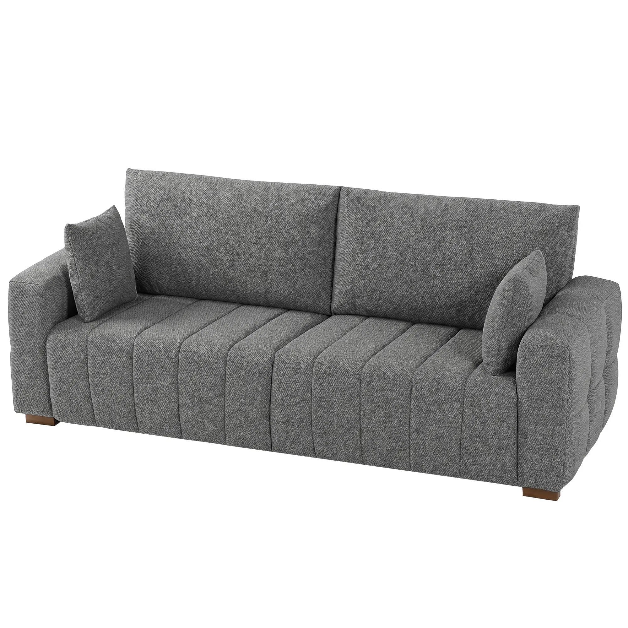 3 Seater Velvet Sofa 220 x 86 x 84cm - Grey - 15