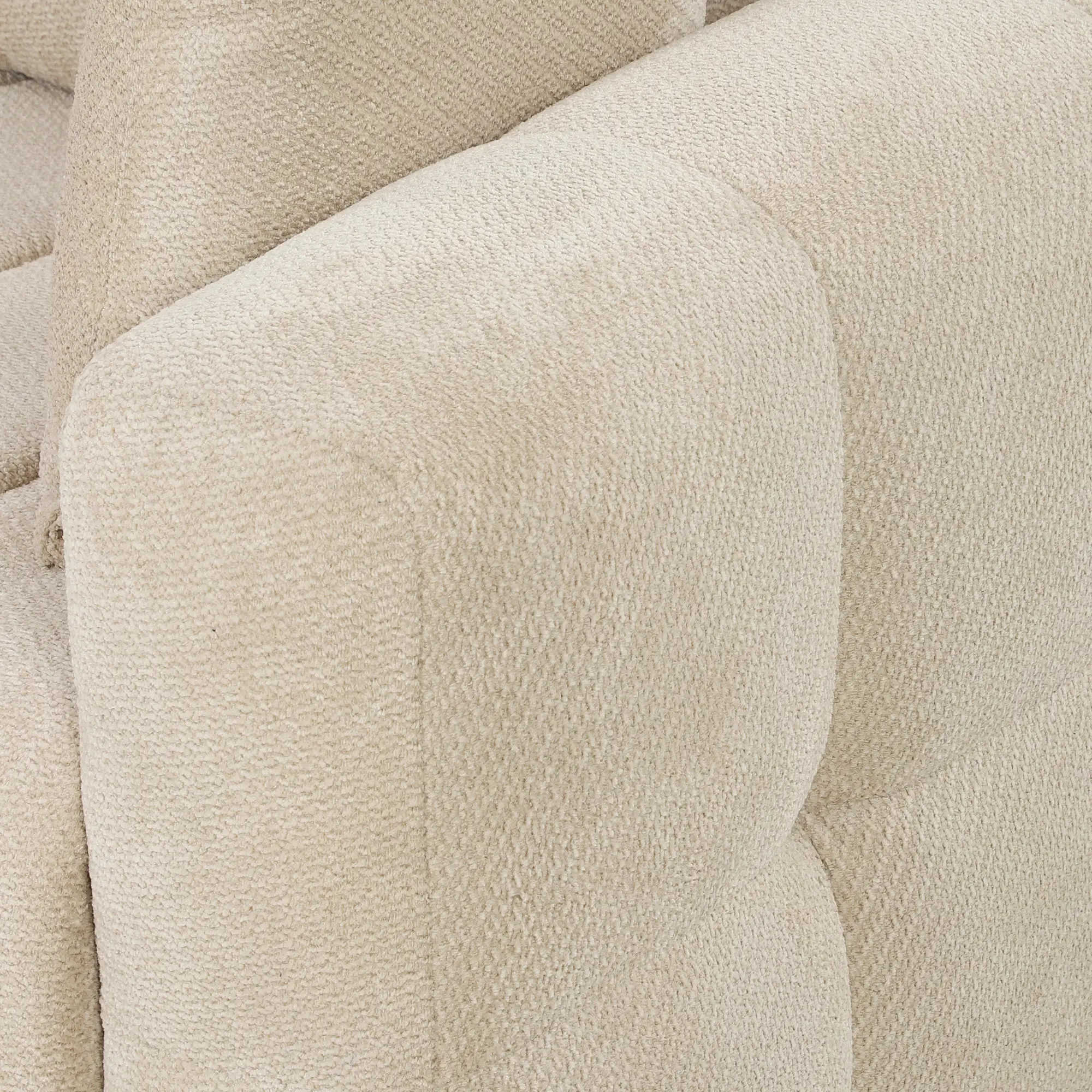 3 Seater Velvet Sofa 220 x 86 x 84cm - Cream White - 11