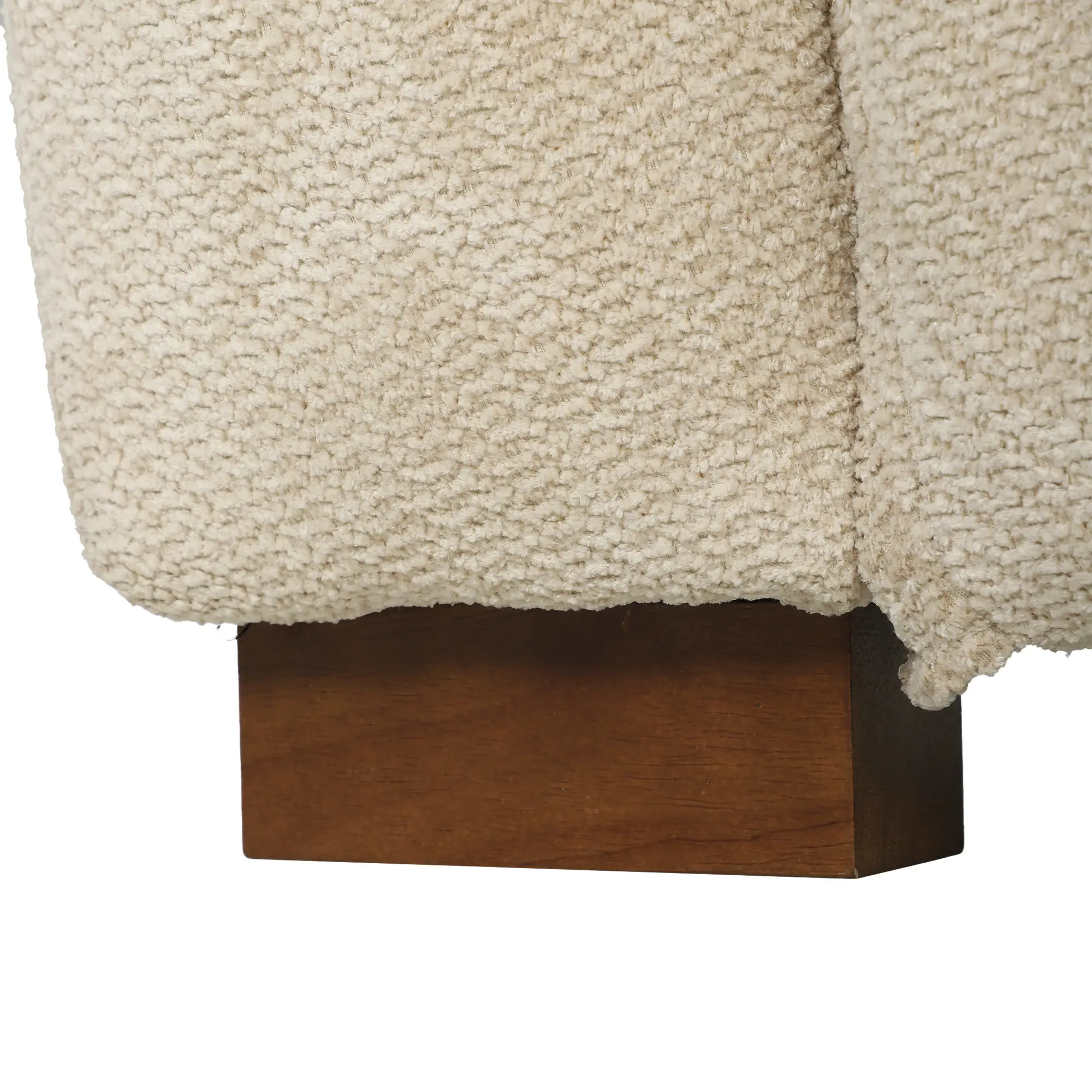 3 Seater Velvet Sofa 220 x 86 x 84cm - Cream White - 12