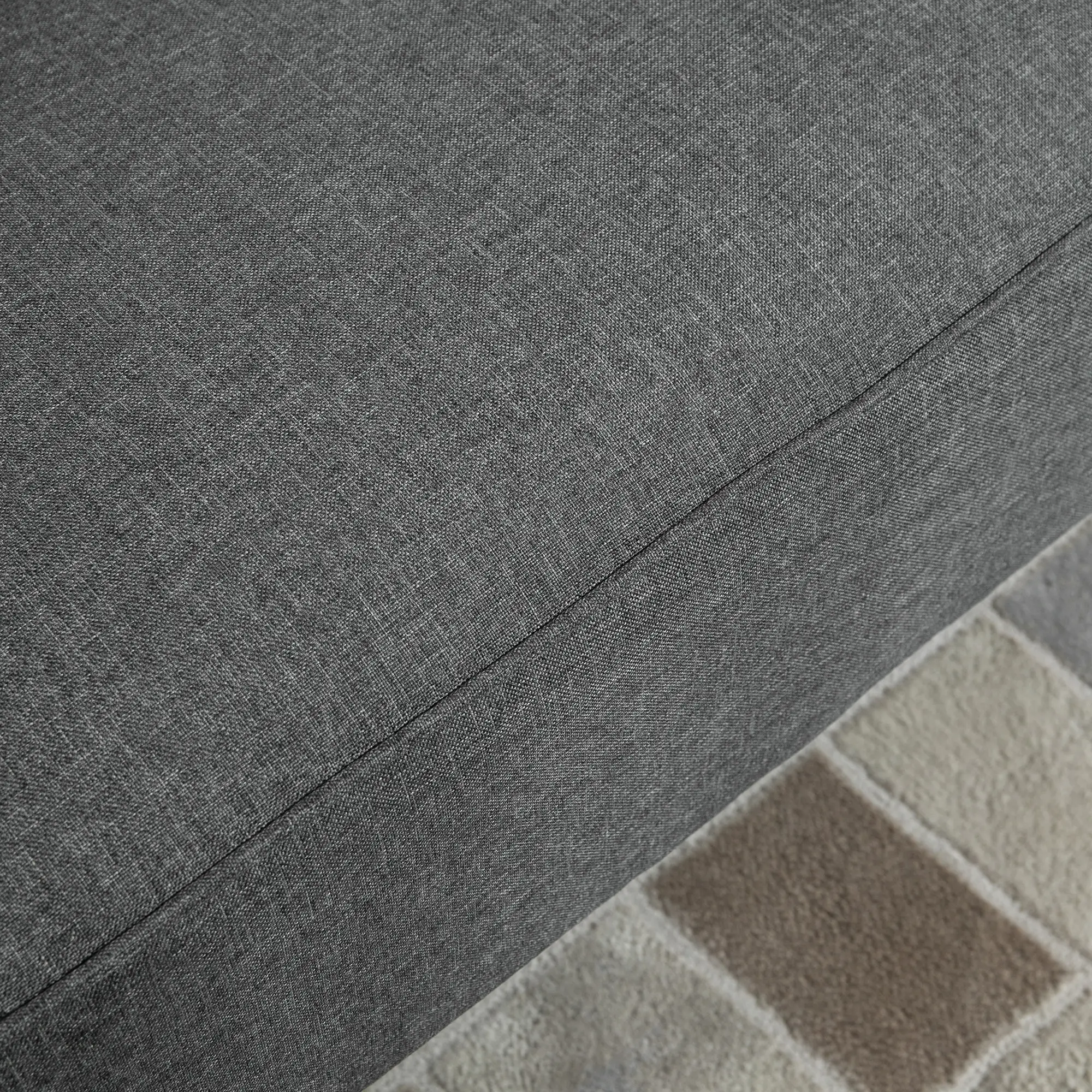 2 Seater Linen Sofa 117 x 56.5 x 77cm, Dark Grey - Dark Grey - 10