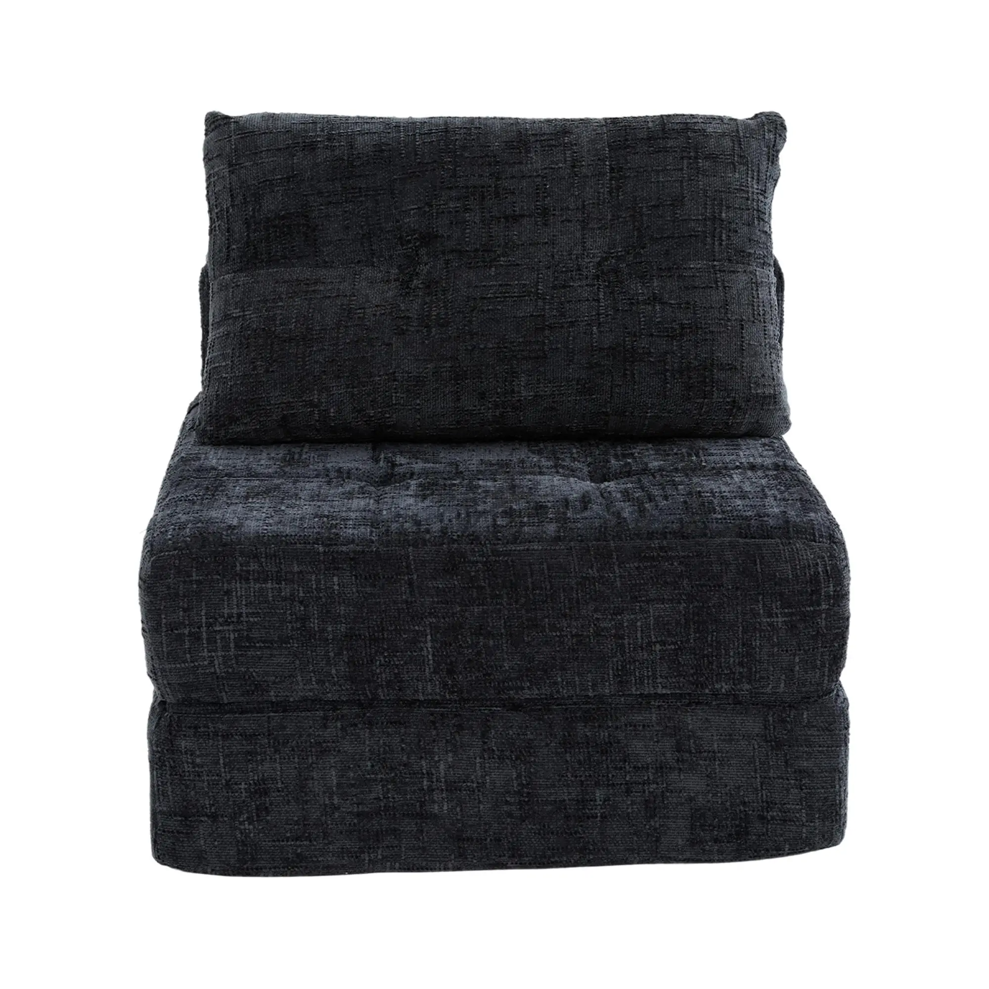 Chenille Sofa Bed 180 x 79 x 57cm - Black - 2