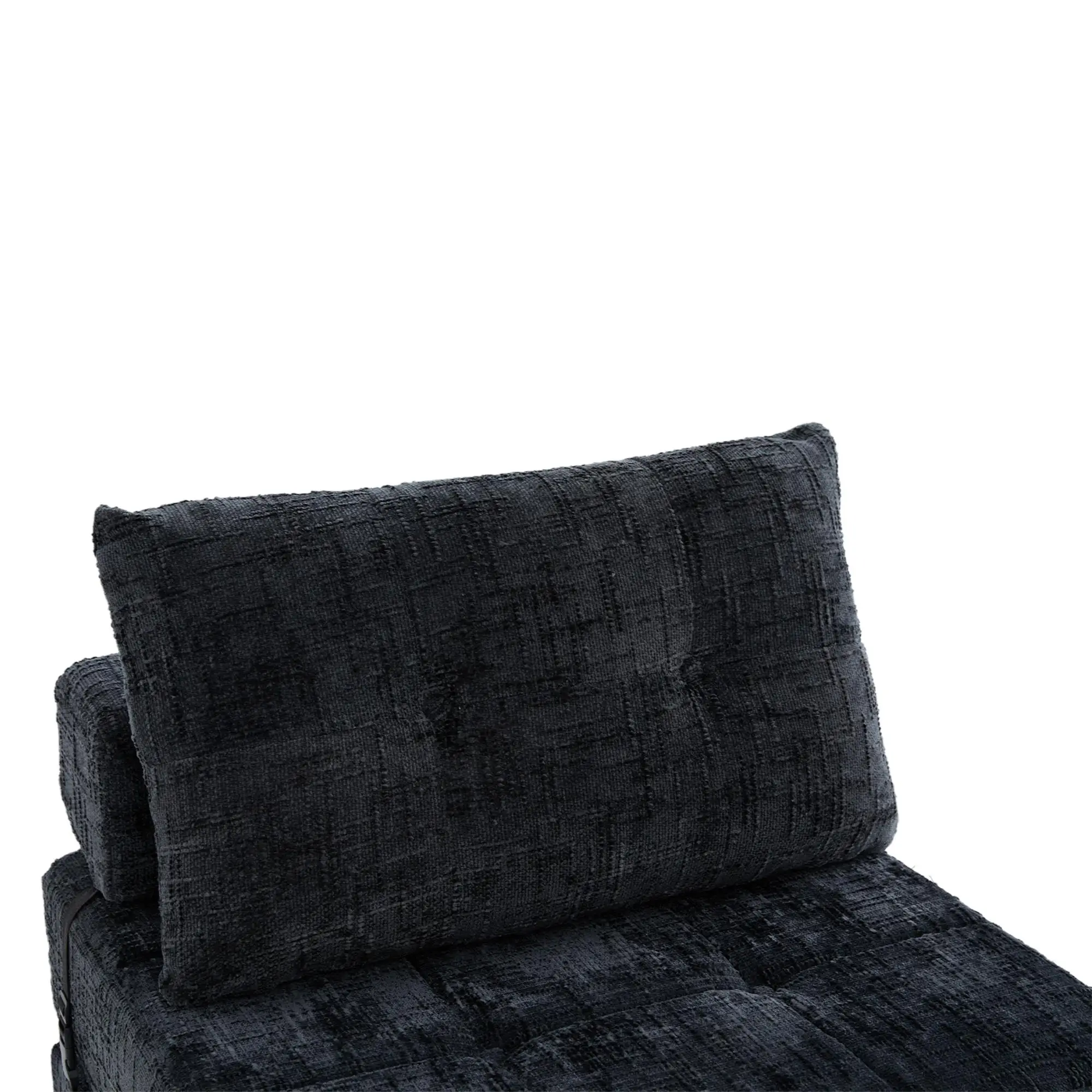 Chenille Sofa Bed 180 x 79 x 57cm - Black - 11