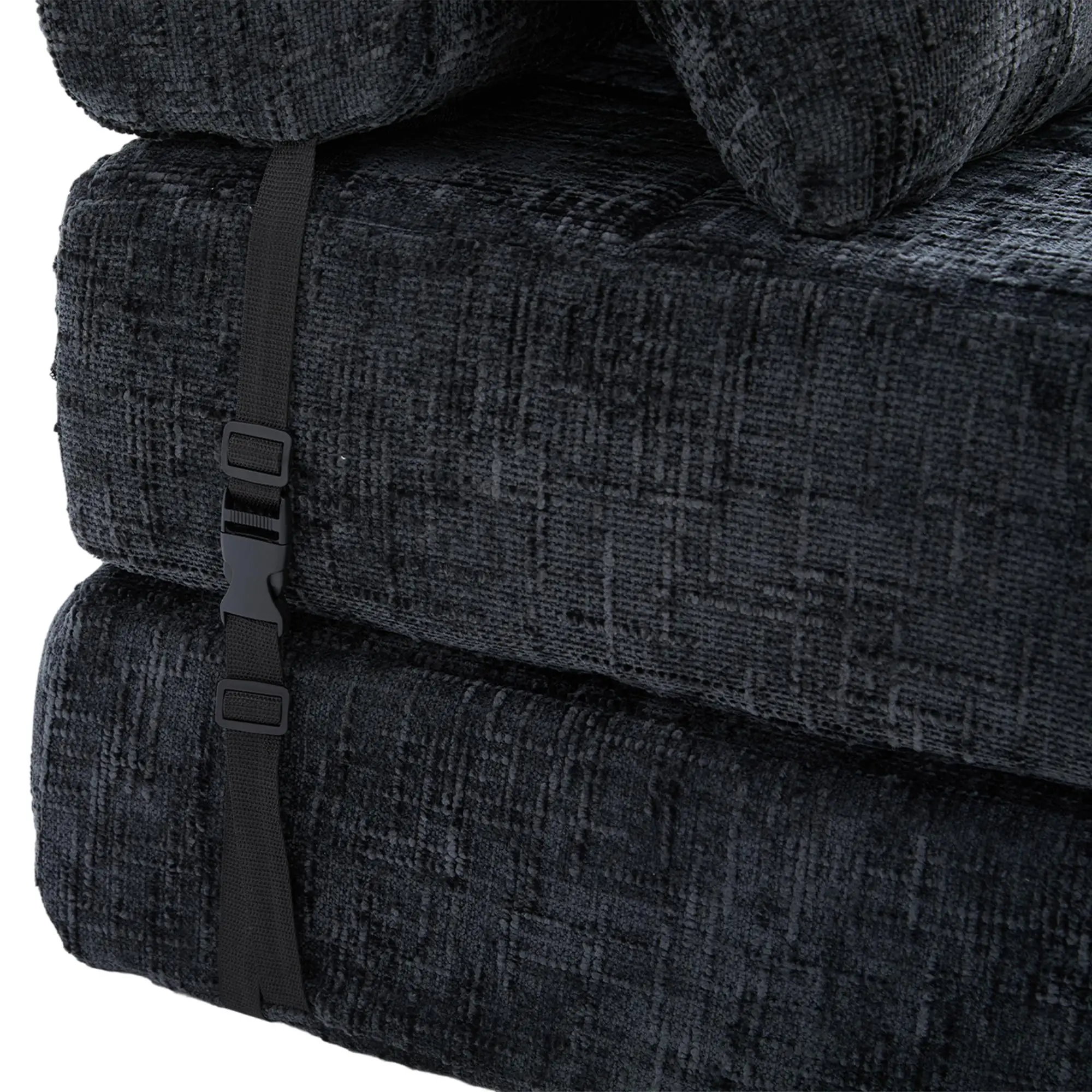 Chenille Sofa Bed 180 x 79 x 57cm - Black - 12
