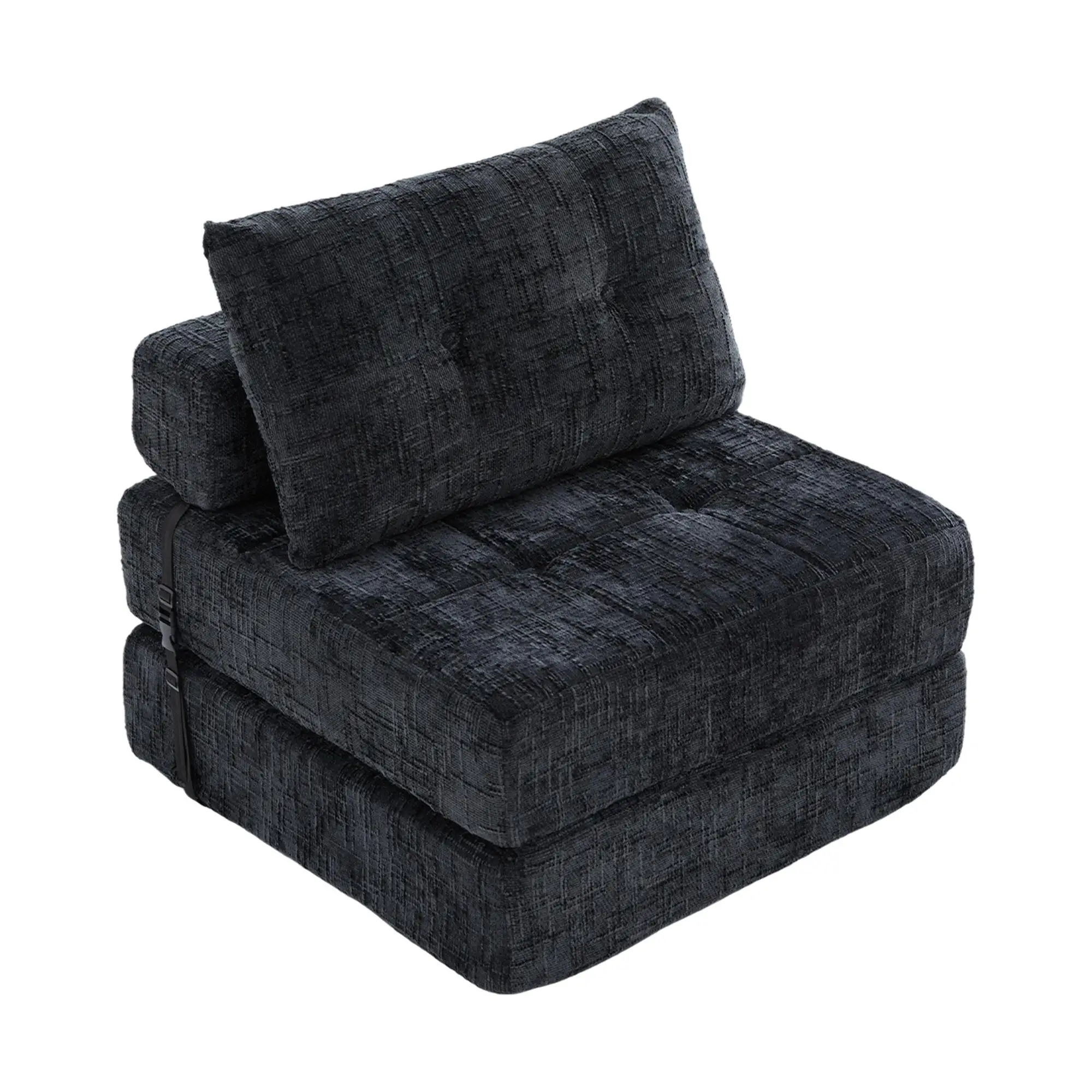 Chenille Sofa Bed 180 x 79 x 57cm - Black - 14