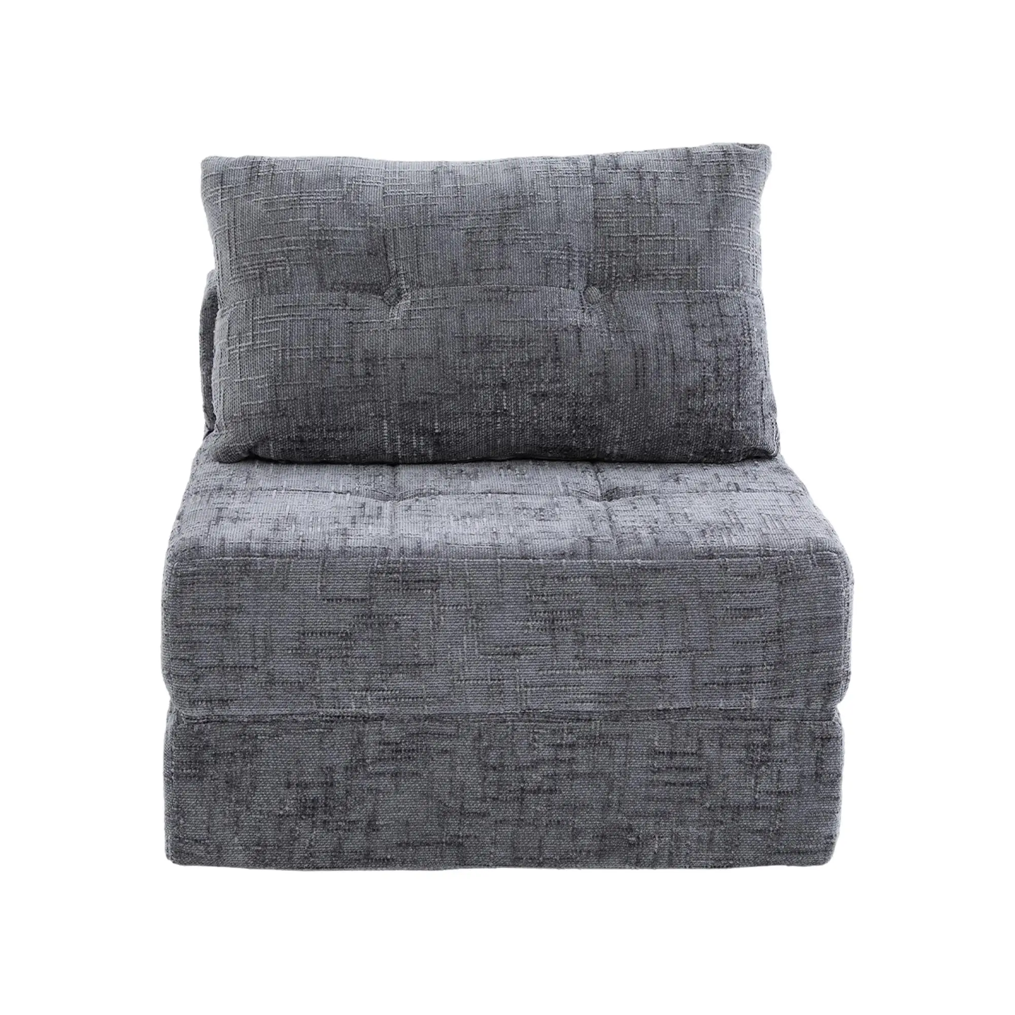 Chenille Sofa Bed 180 x 79 x 57cm - Grey - 2
