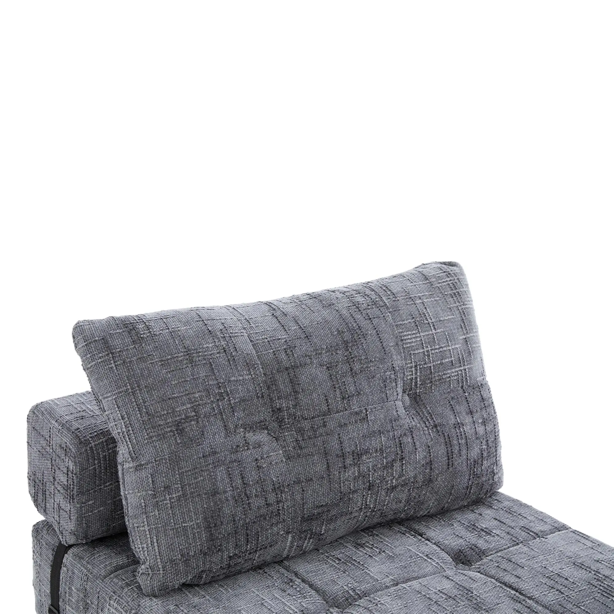 Chenille Sofa Bed 180 x 79 x 57cm - Grey - 11