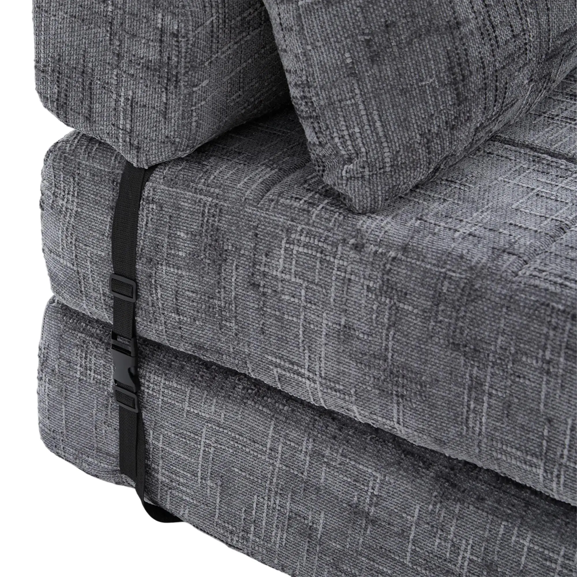 Chenille Sofa Bed 180 x 79 x 57cm - Grey - 12