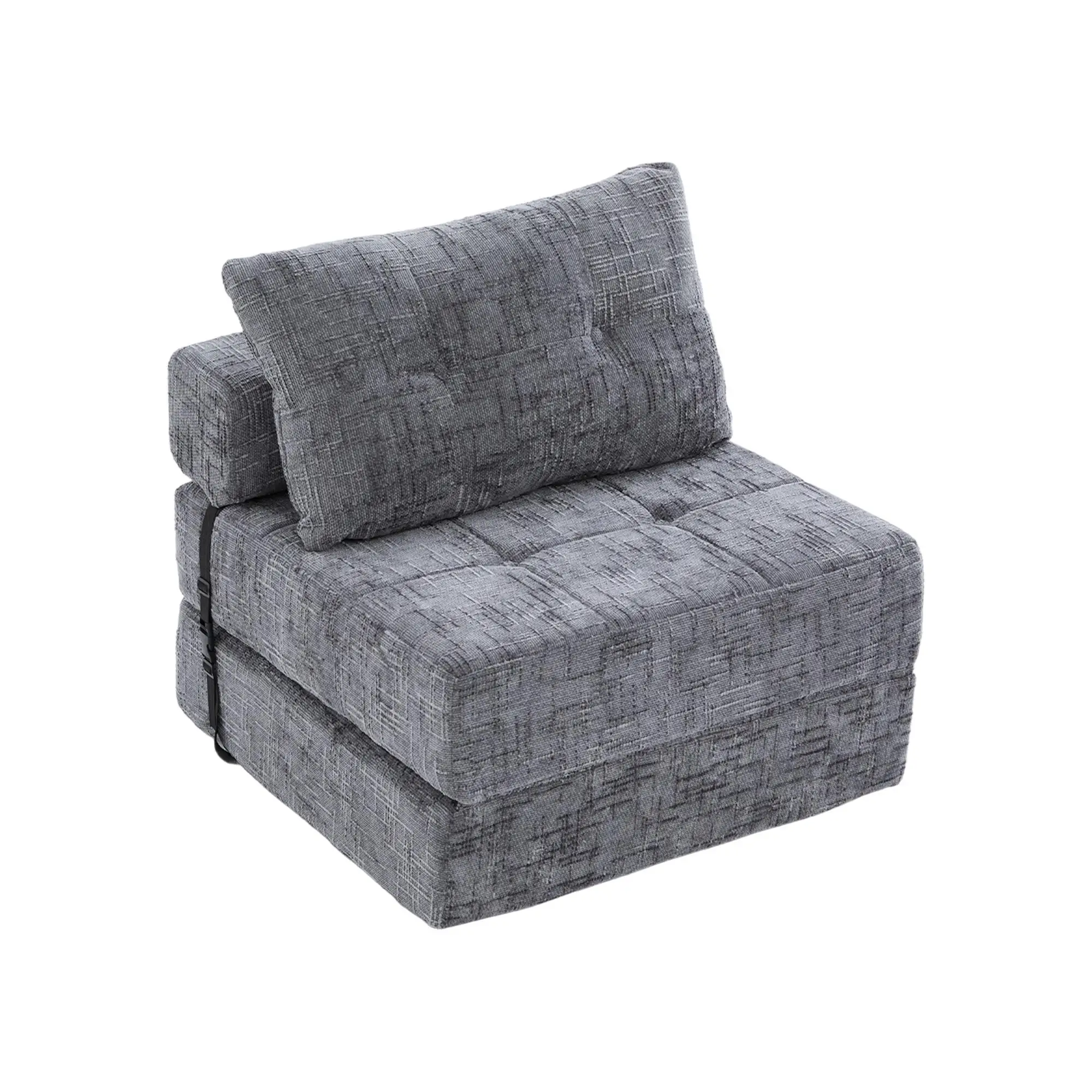 Chenille Sofa Bed 180 x 79 x 57cm - Grey - 14