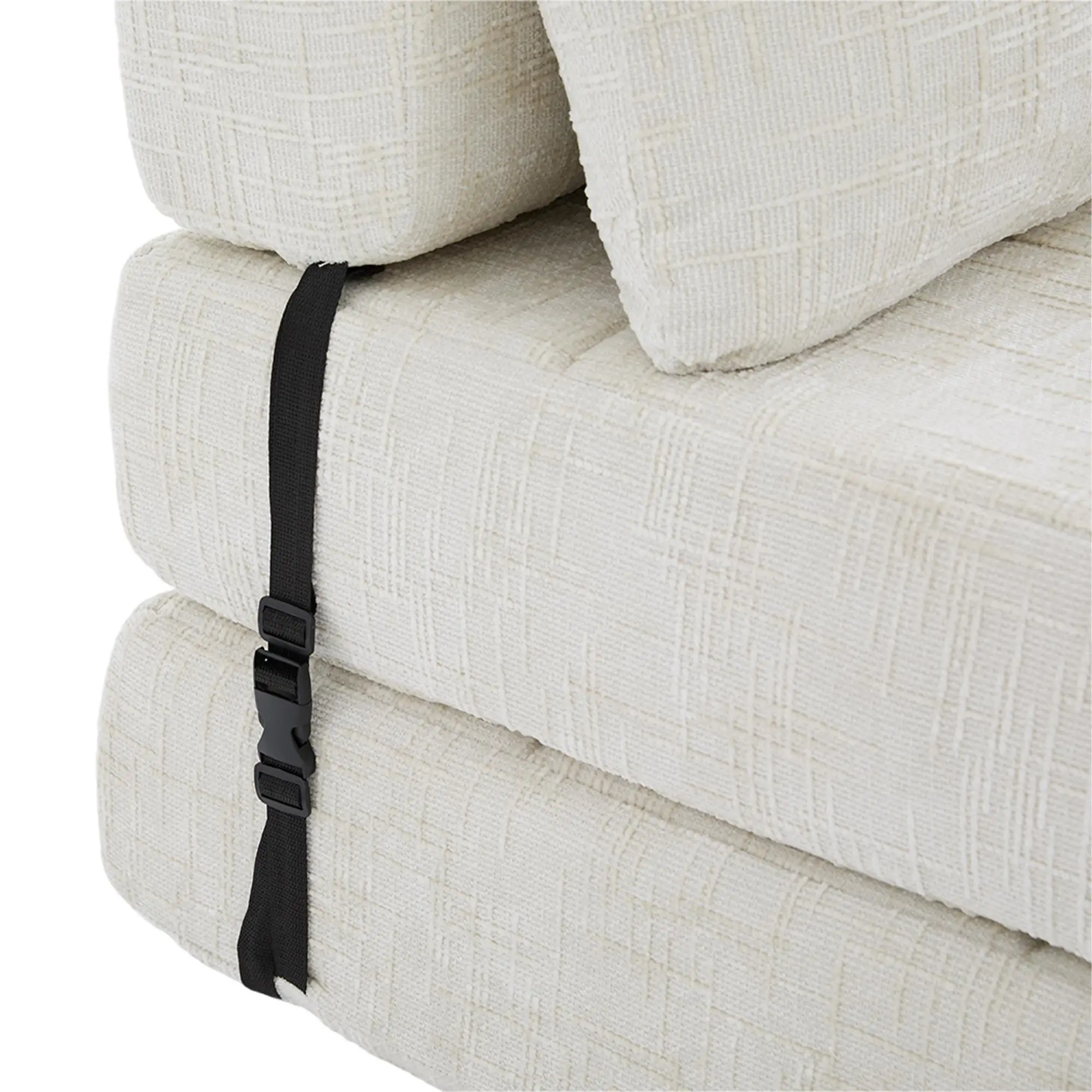 Chenille Sofa Bed 180 x 79 x 57cm - Beige - 12