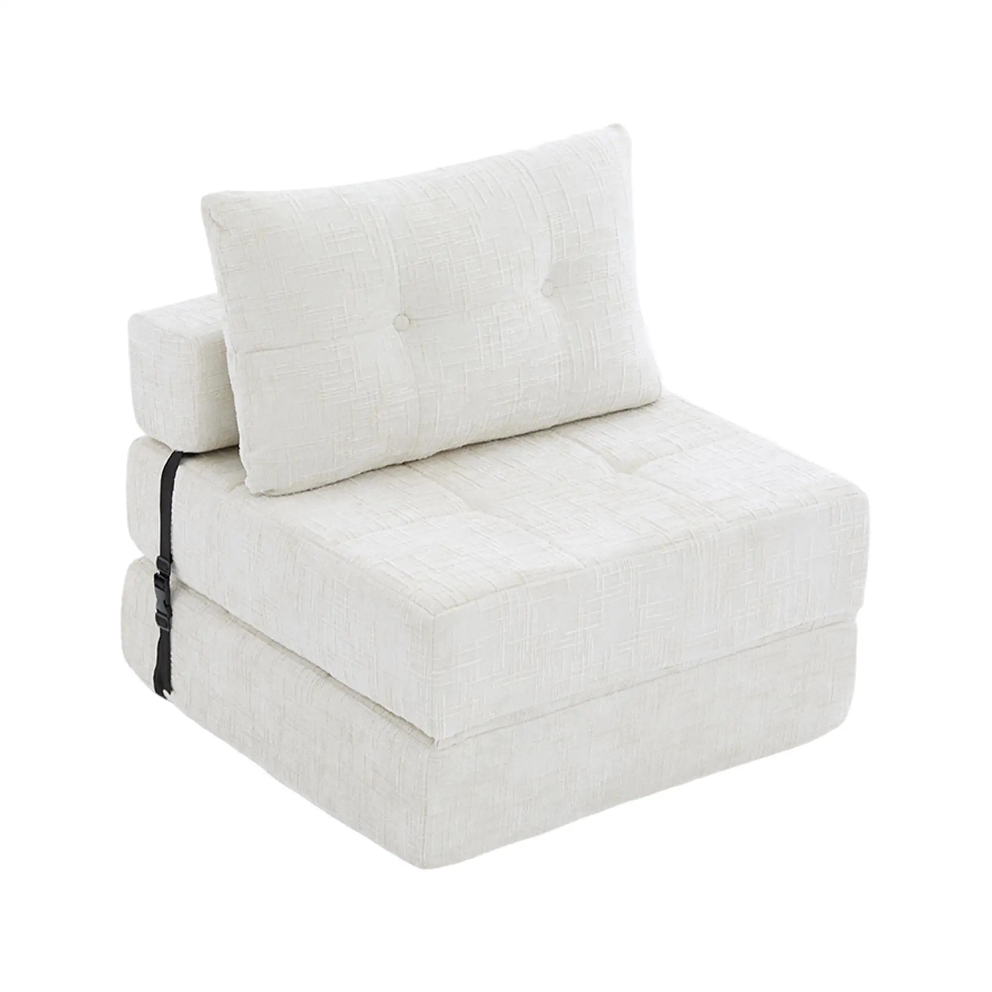 Chenille Sofa Bed 180 x 79 x 57cm - Beige - 14