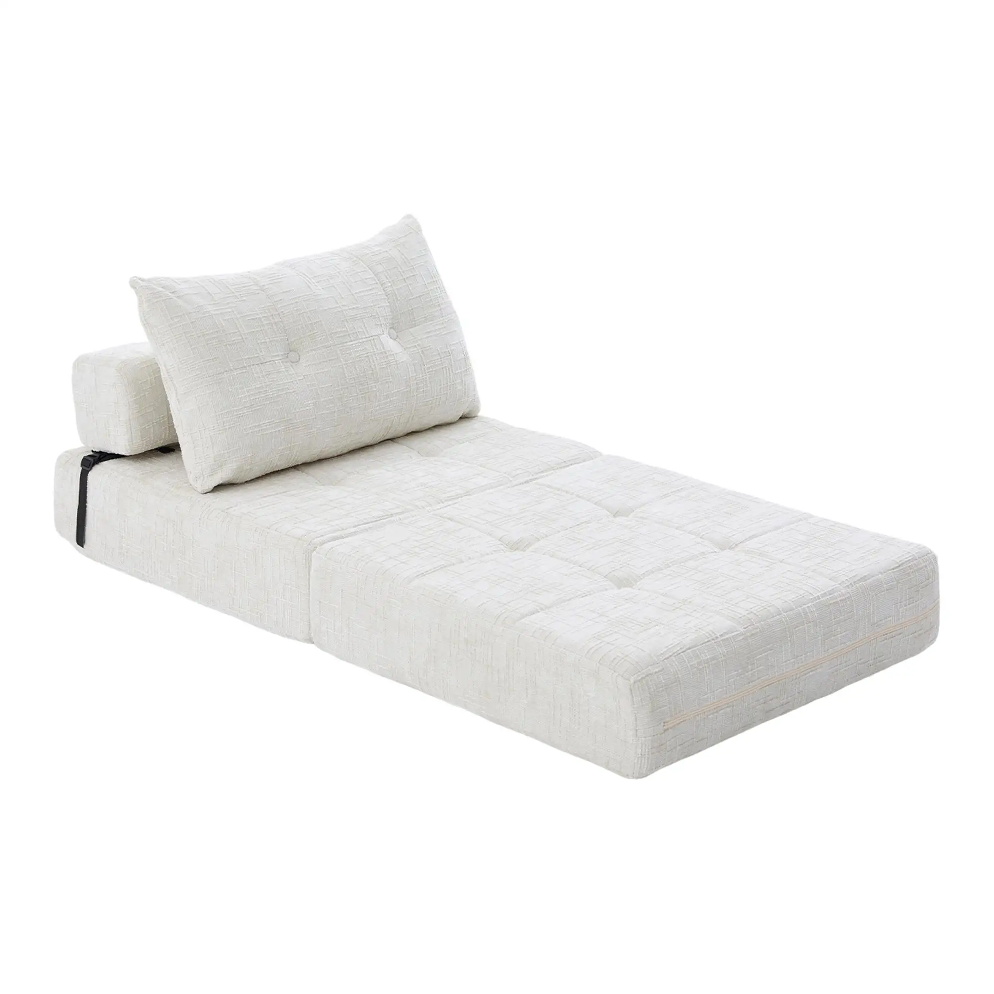 Chenille Sofa Bed 180 x 79 x 57cm - Beige - 15