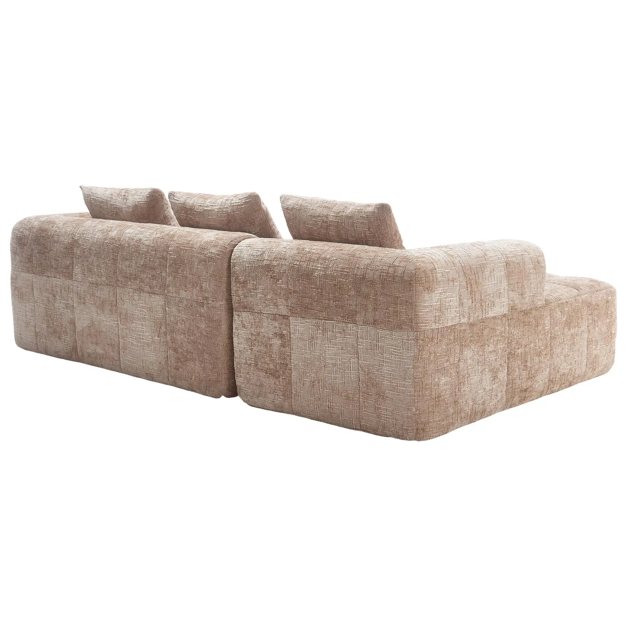 Corner Chenille Sofa Bed 250 x 158 x 60cm - Khaki - 15