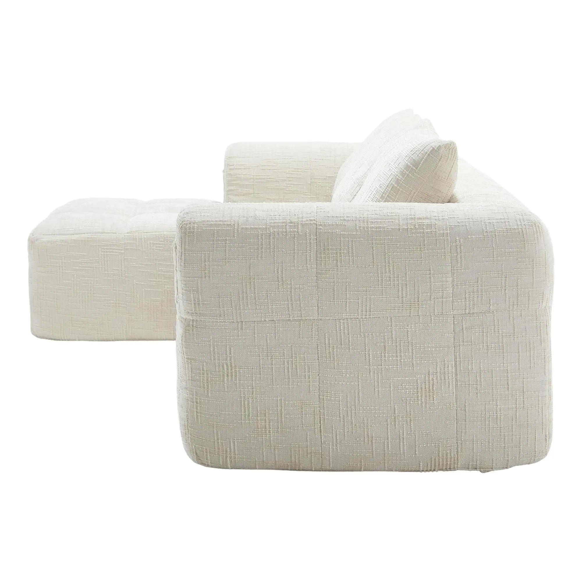 Corner Chenille Sofa Bed 250 x 158 x 60cm - Beige - 14