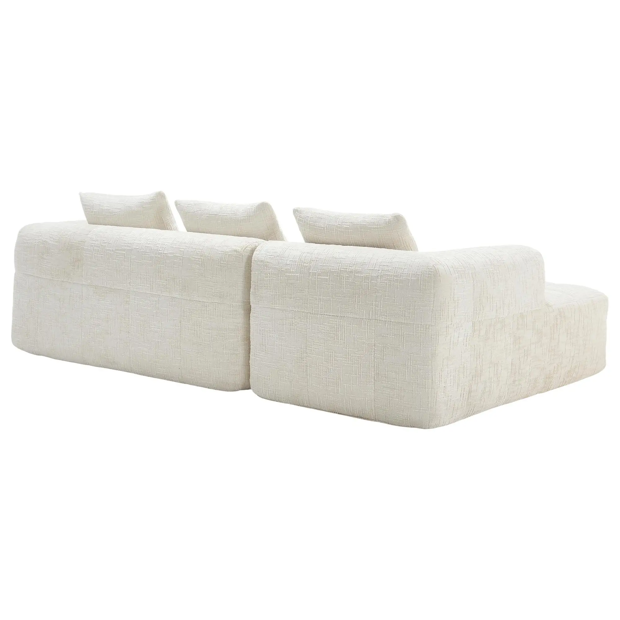 Corner Chenille Sofa Bed 250 x 158 x 60cm - Beige - 15