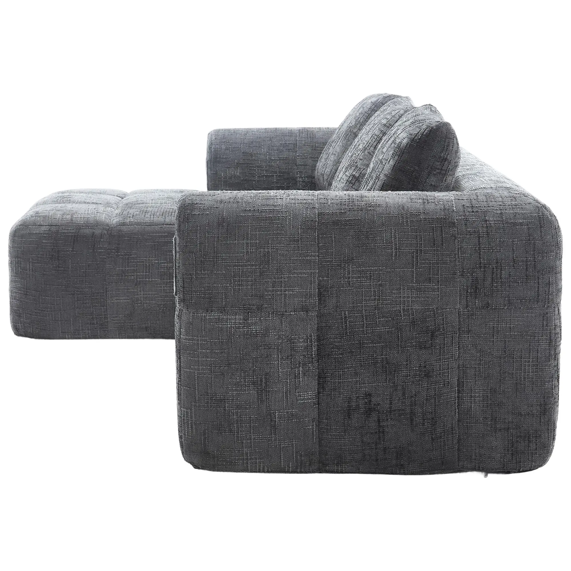 Corner Chenille Sofa Bed 250 x 158 x 60cm - Grey - 14