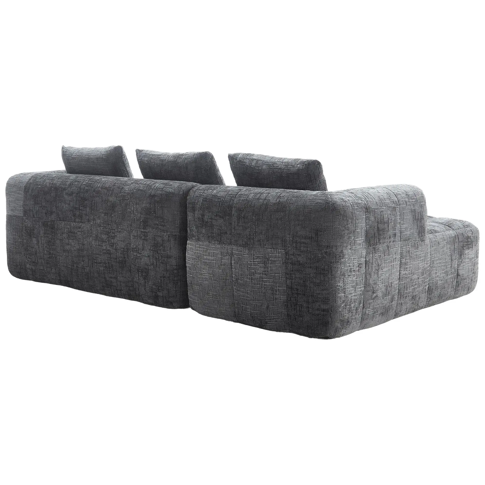 Corner Chenille Sofa Bed 250 x 158 x 60cm - Grey - 15