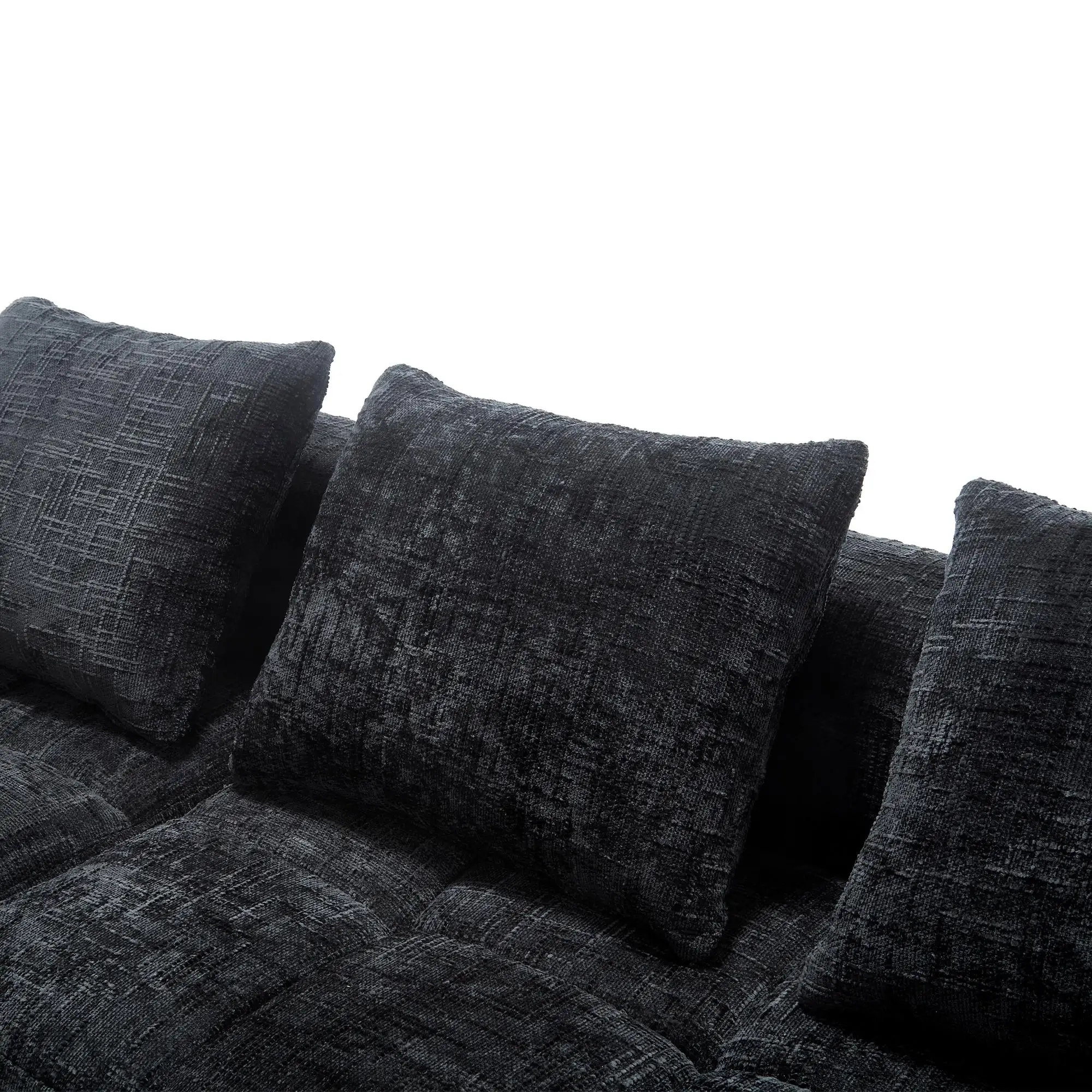 Corner Chenille Sofa Bed 250 x 158 x 60cm - Black - 10
