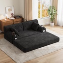 Corduroy Sofa Bed 168 x 80 x 81cm - Black - 1