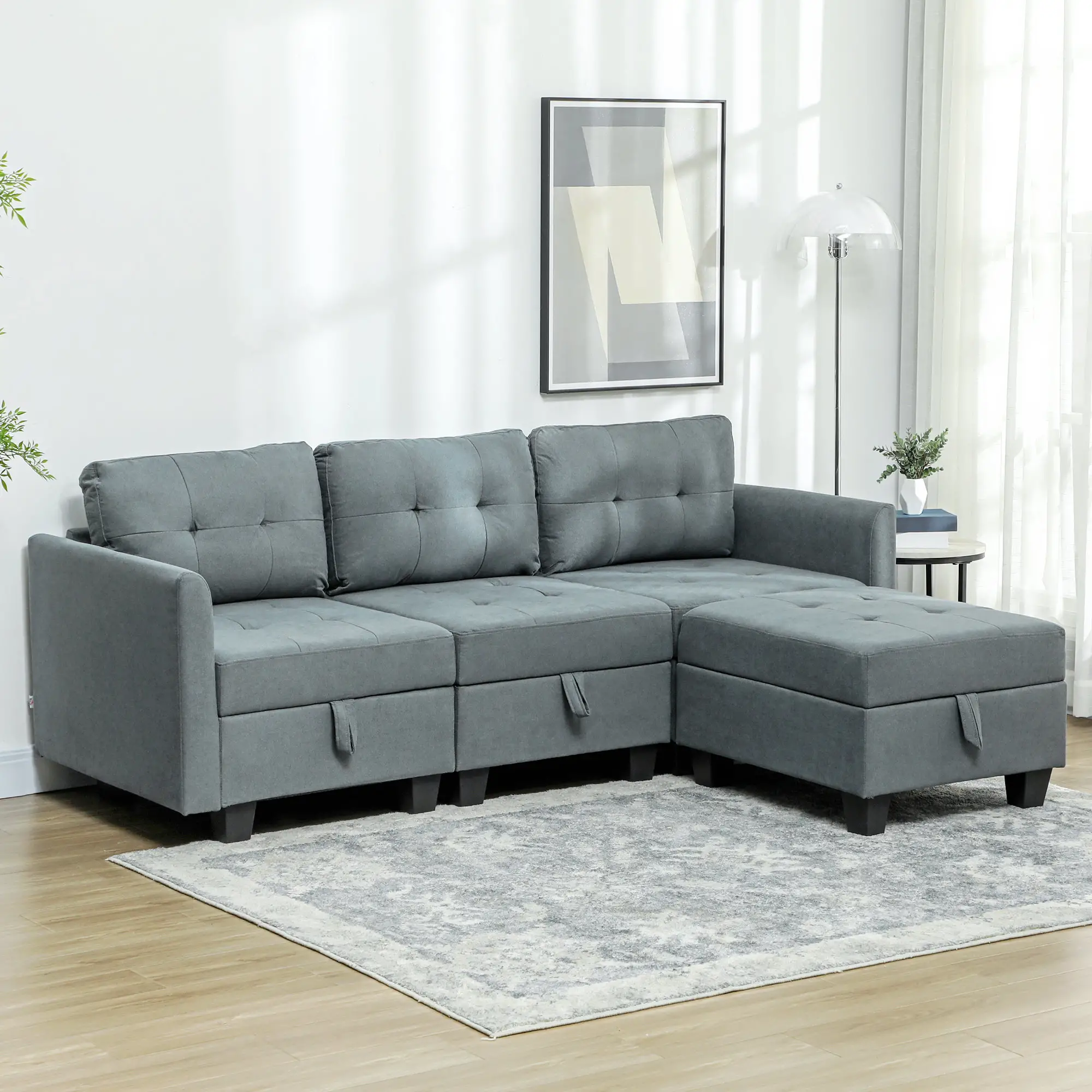 Sofa 213 x 158 x 85cm - Dark Grey - 2