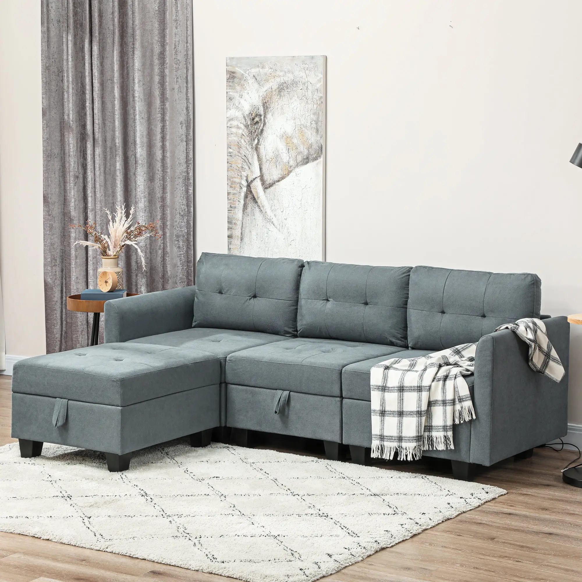 Sofa 213 x 158 x 85cm - Dark Grey - 10