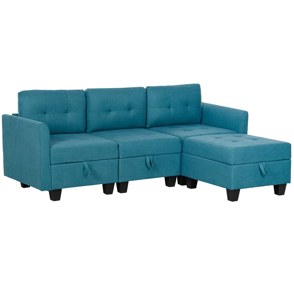 Sofa 213 x 158 x 85cm - Light Blue - 1