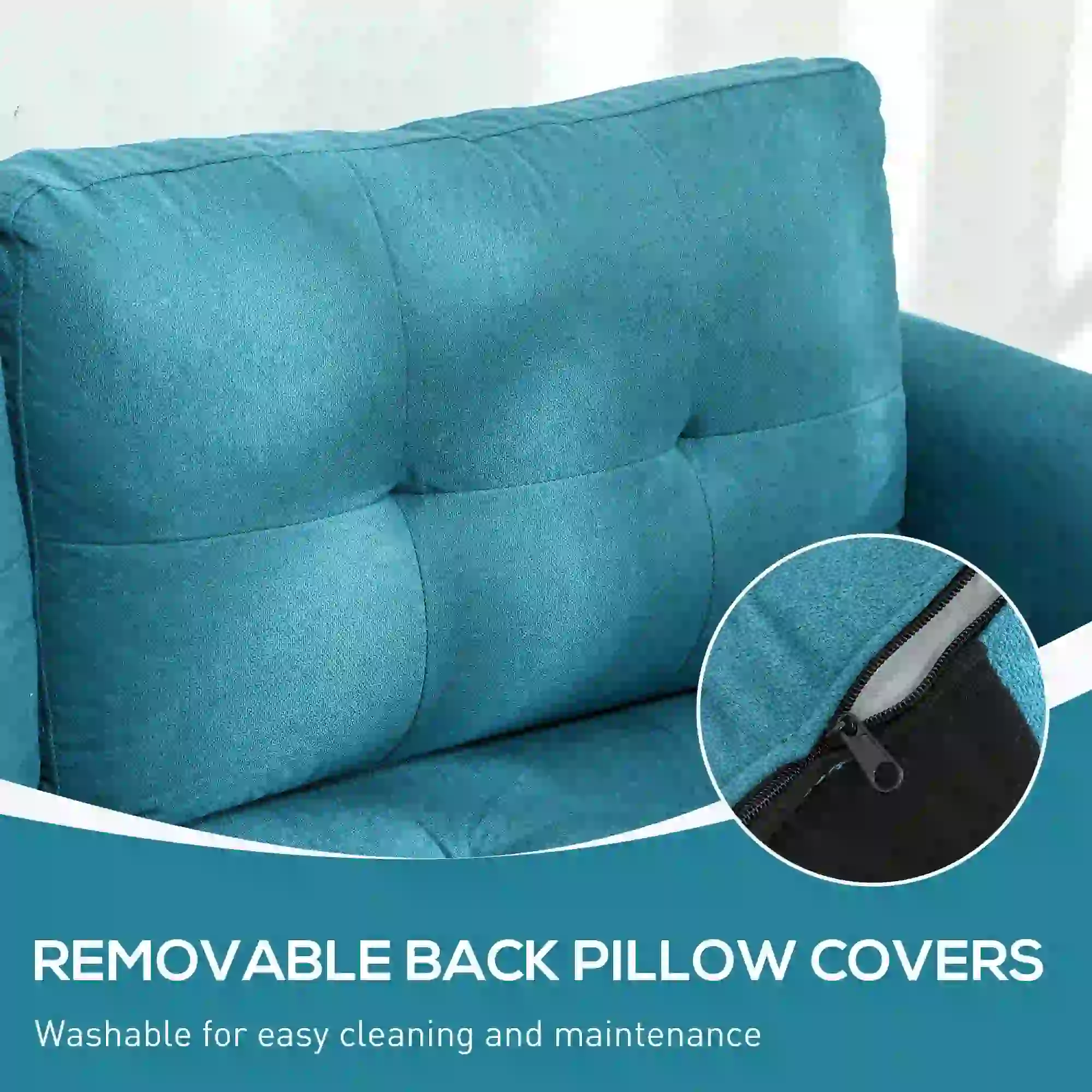 Sofa 213 x 158 x 85cm - Light Blue - 7
