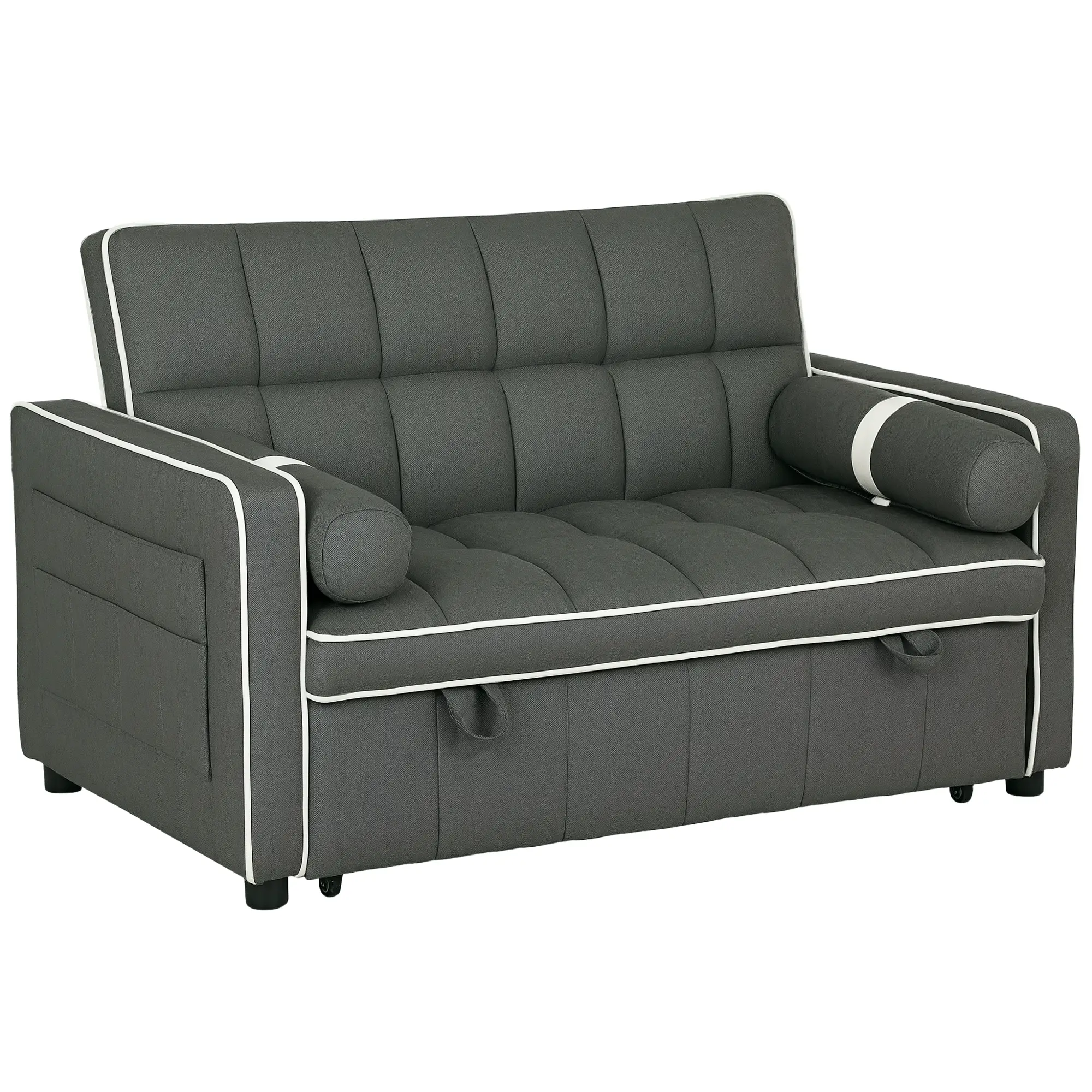 Linen Sofa Bed 138.5 x 87 x 86cm - Charcoal Grey - 10