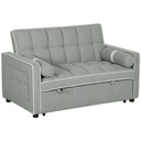 Linen Sofa Bed 138.5 x 87 x 86cm - Light Grey - 1