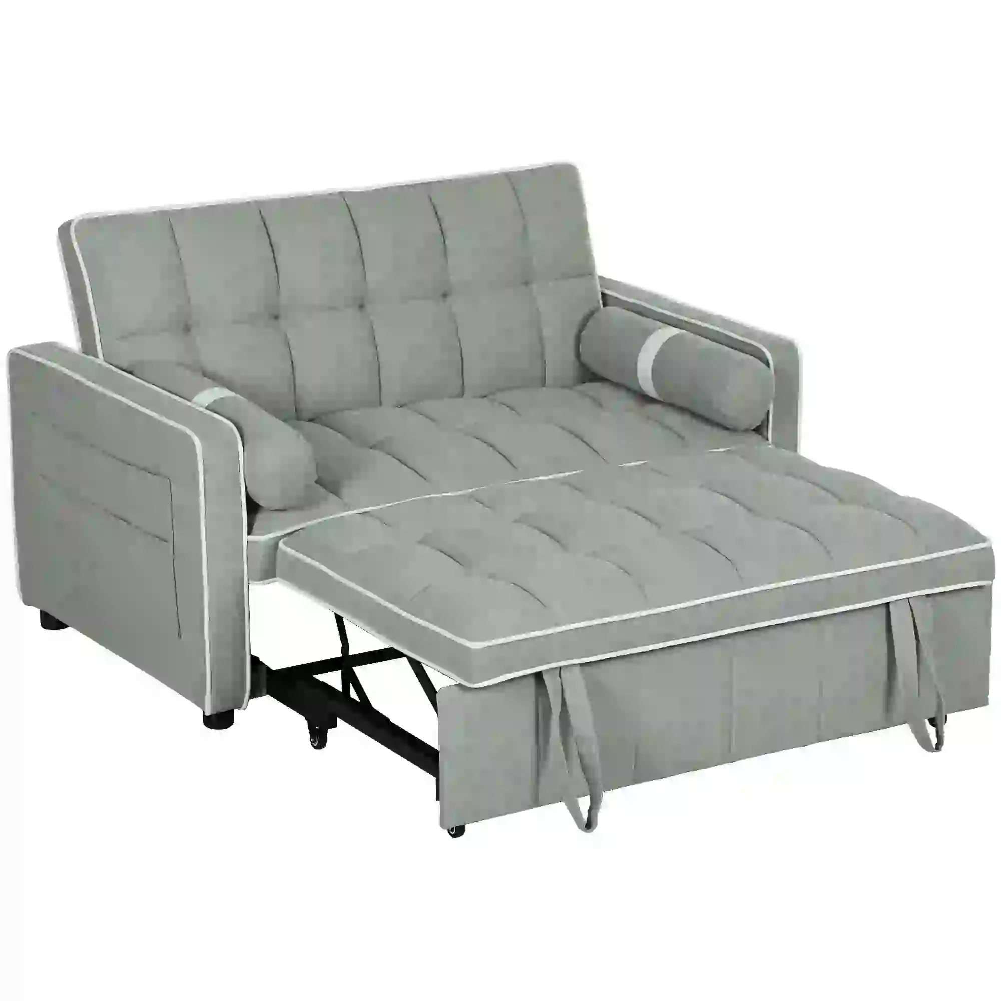 Linen Sofa Bed 138.5 x 87 x 86cm - Light Grey - 11