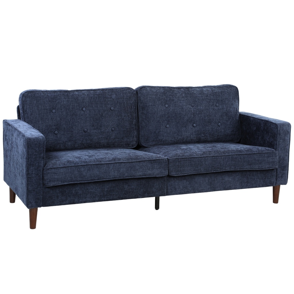 3 Seater Velvet Sofa 199 x 80 x 86cm - Dark Blue - 1