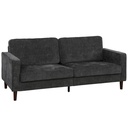 3 Seater Velvet Sofa 199 x 80 x 86cm - Dark Grey - 1