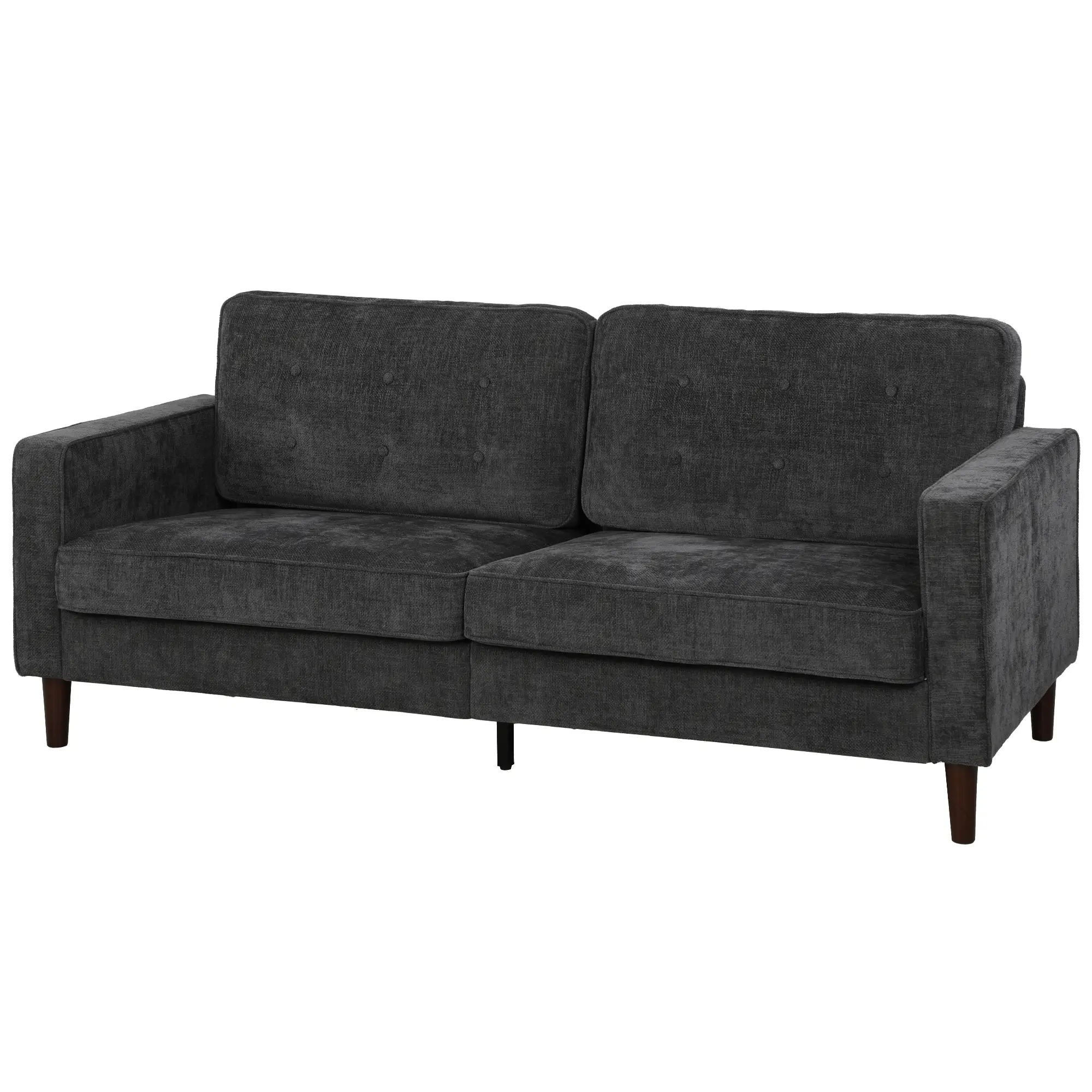 3 Seater Velvet Sofa 199 x 80 x 86cm - Dark Grey - 14