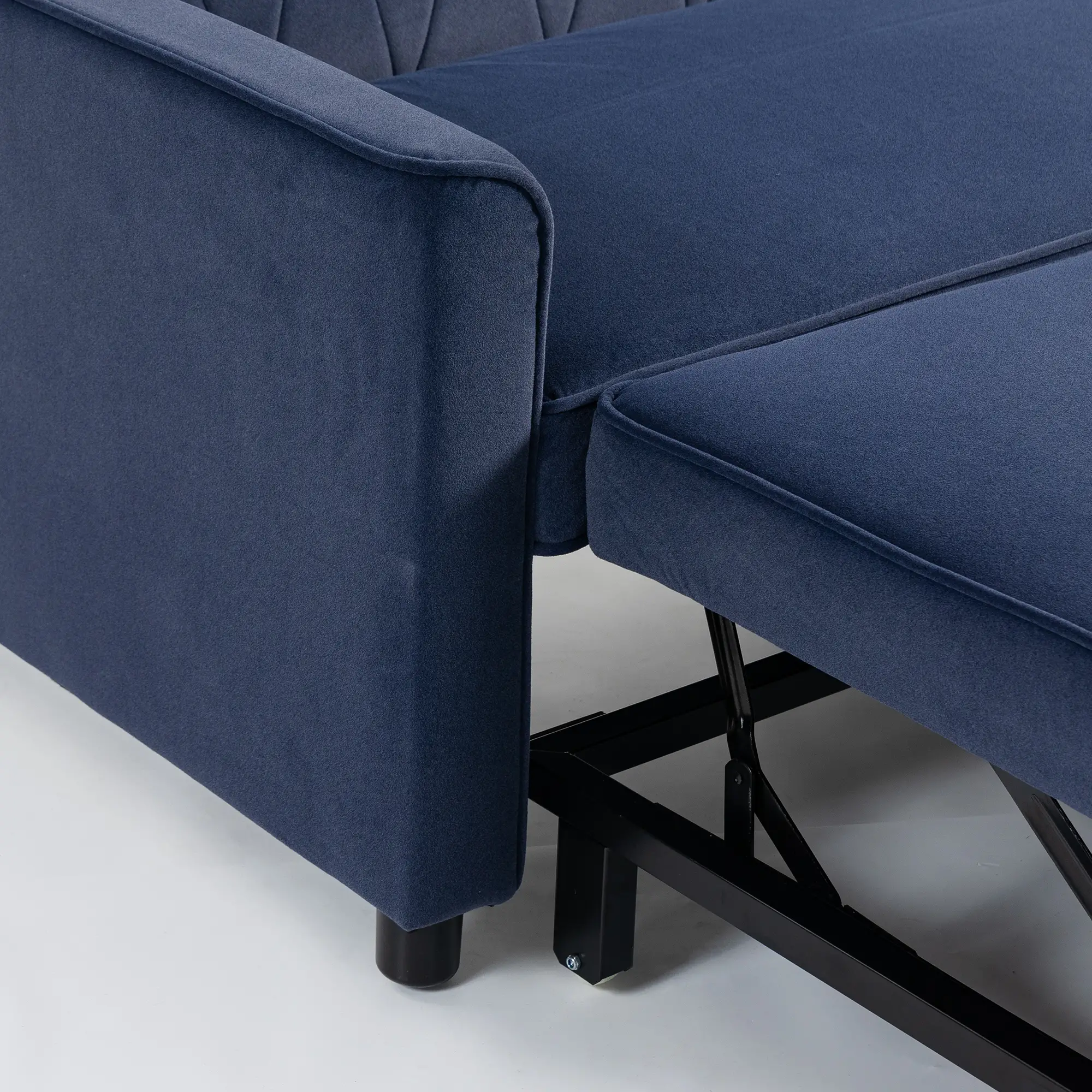 2 Seater Velvet Sofa Bed 130 x 87 x 90cm - Dark Blue - 10