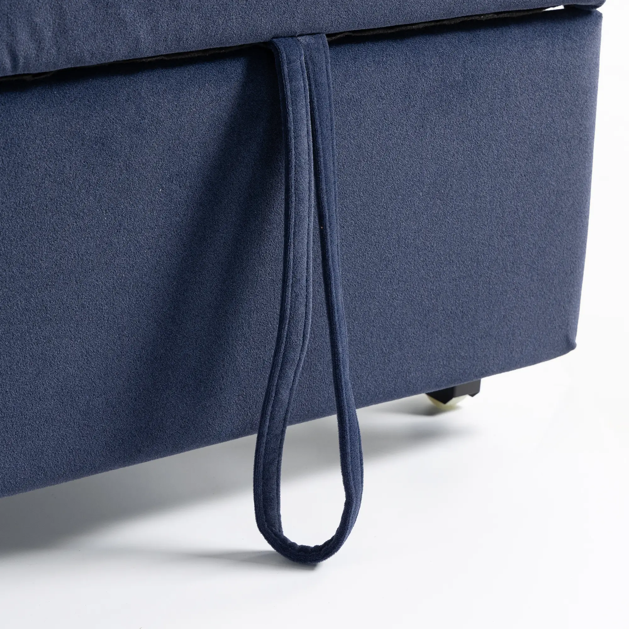 2 Seater Velvet Sofa Bed 130 x 87 x 90cm - Dark Blue - 12
