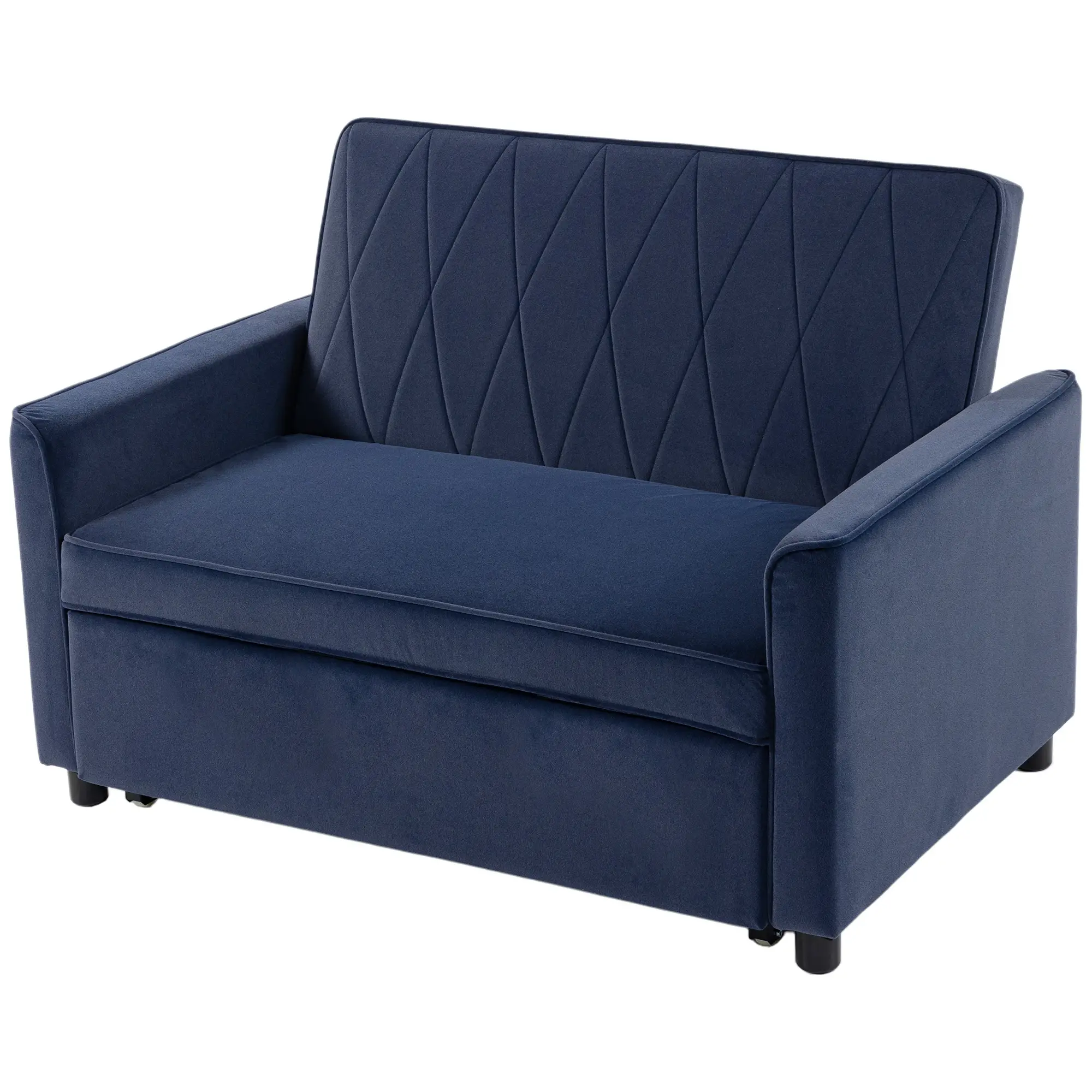 2 Seater Velvet Sofa Bed 130 x 87 x 90cm - Dark Blue - 15