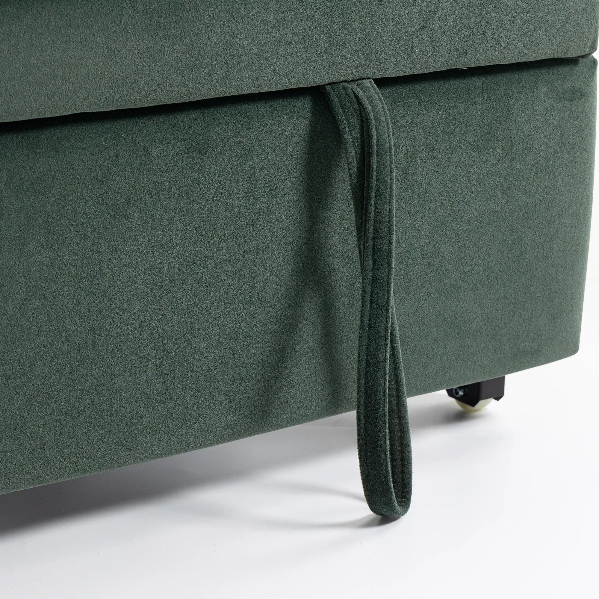2 Seater Velvet Sofa Bed 130 x 87 x 90cm - Dark Green - 12
