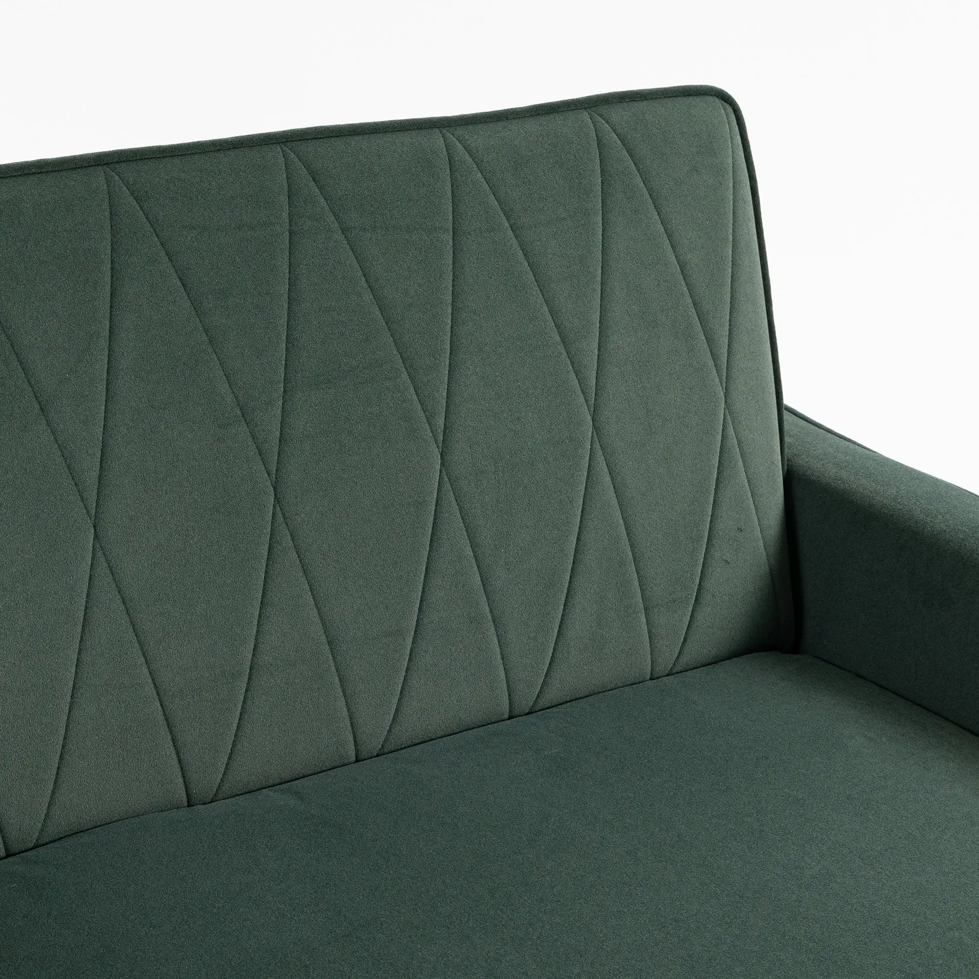 2 Seater Velvet Sofa Bed 130 x 87 x 90cm - Dark Green - 13
