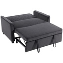 2 Seater Velvet Sofa Bed 130 x 87 x 90cm - Dark Grey - 1